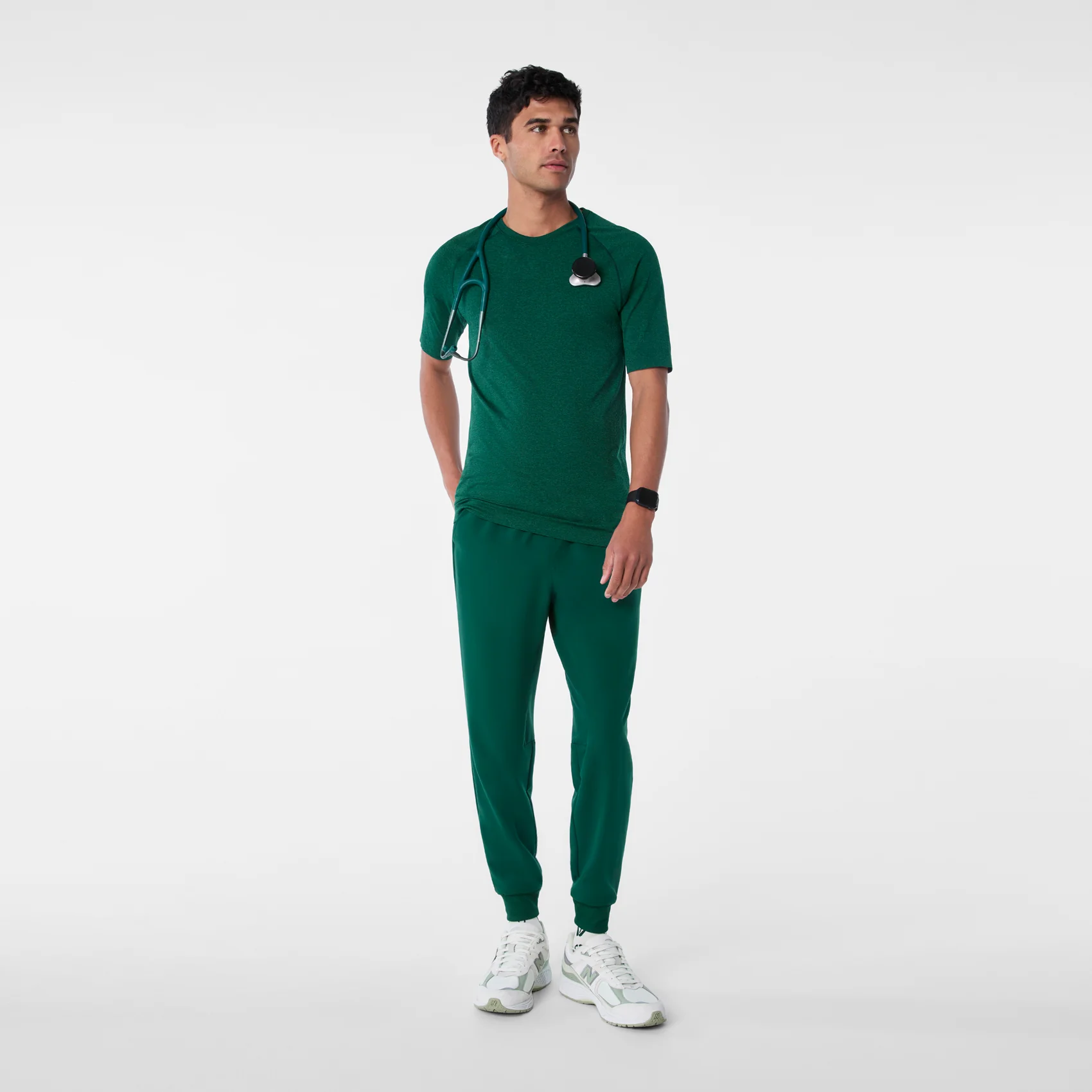 men's Forest Green Makato Seamless - Shortsleeve Underscrub - Image 2