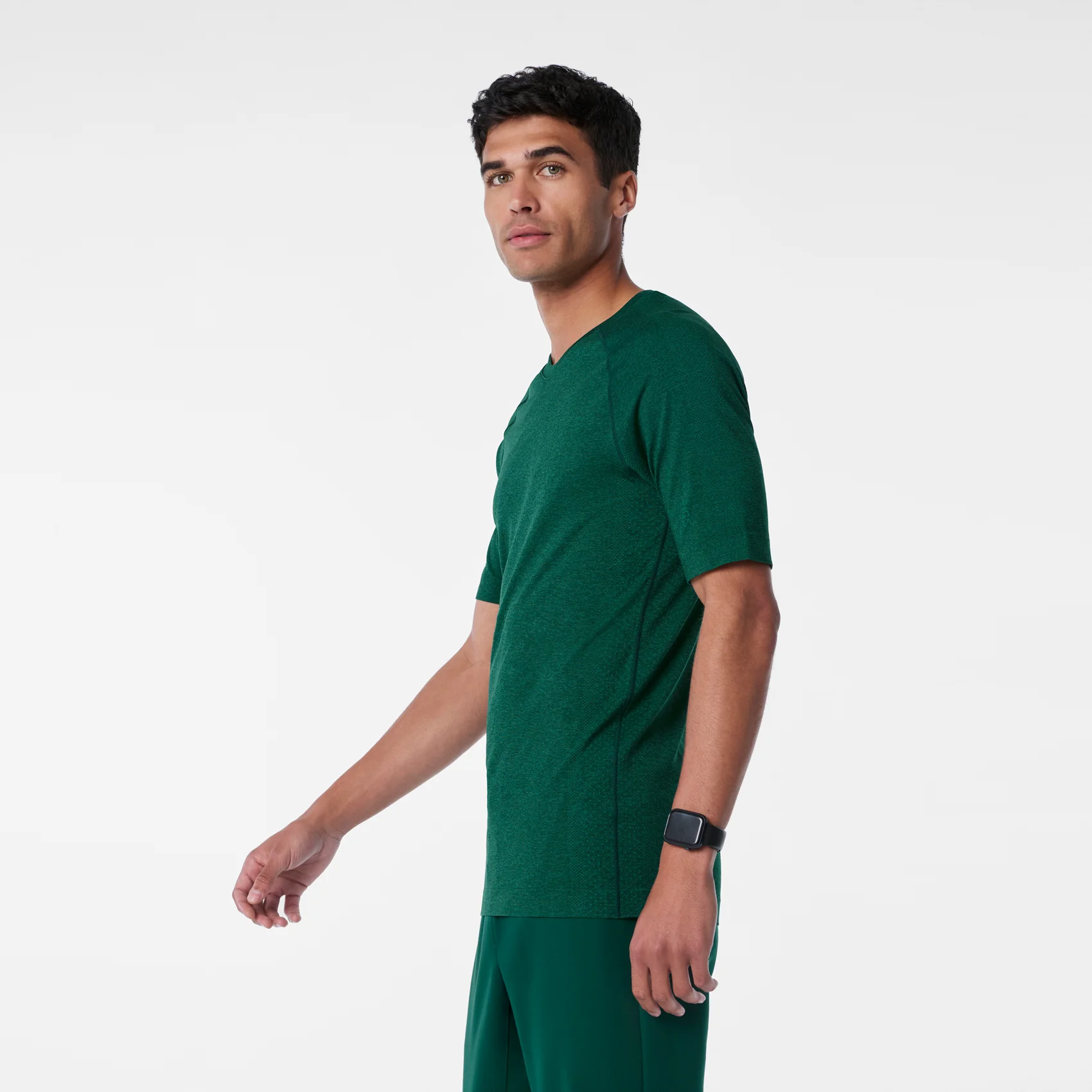 men's Forest Green Makato Seamless - Shortsleeve Underscrub - Image 3
