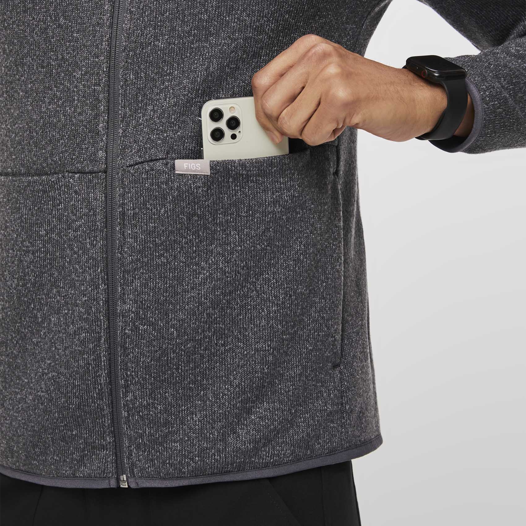 men's Heather Dark Charcoal On-Shift™ - Sweater Knit Jacket - Image 7