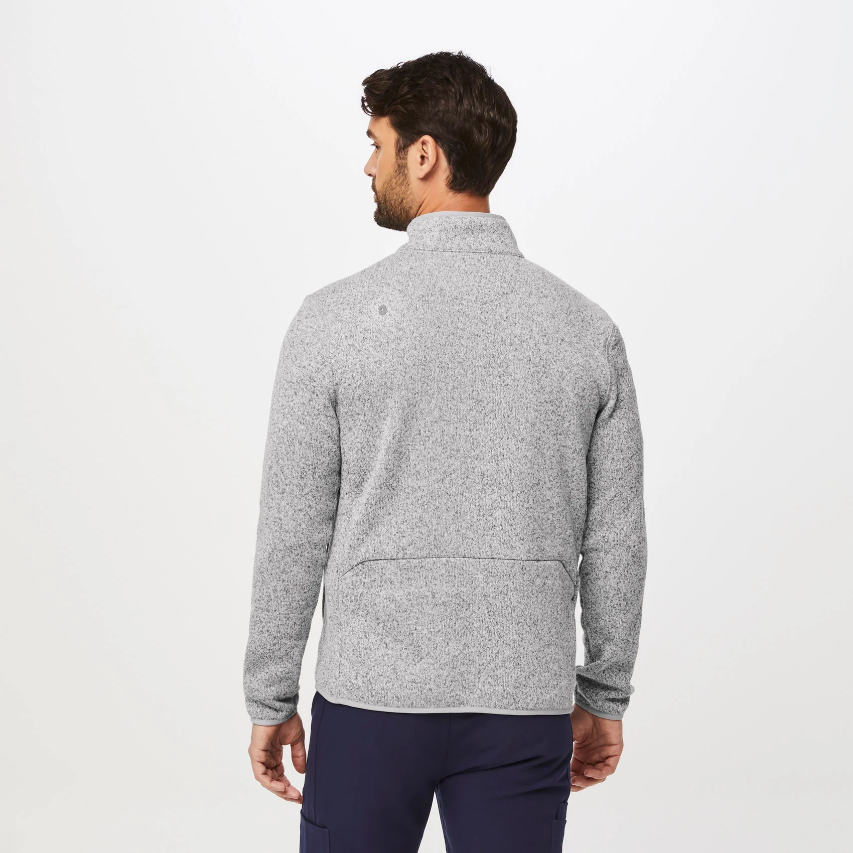 men's Heather Light Grey On-Shift™- Sweater Knit Jacket - Image 3