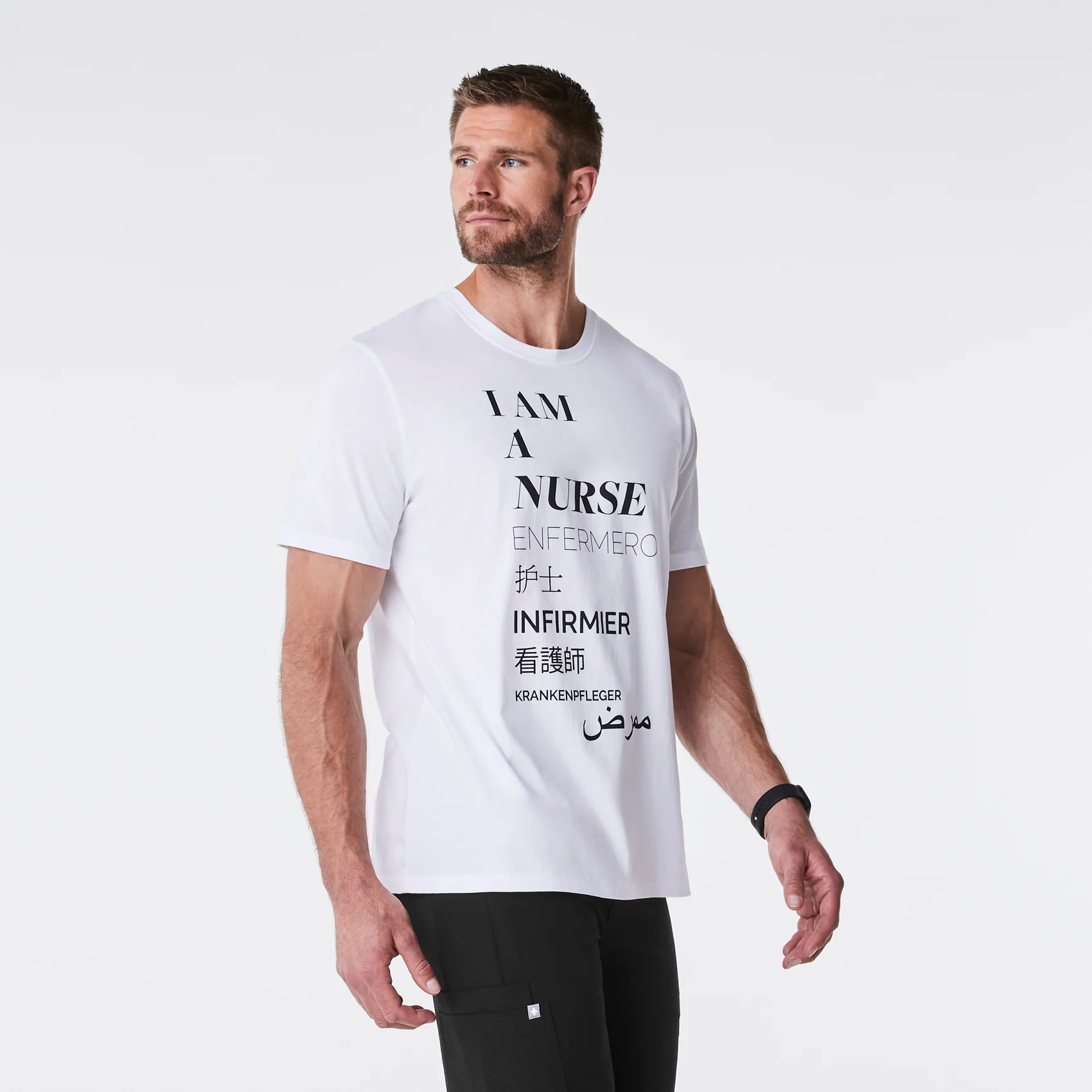 men's White Nurse Supersoft - Shortsleeve Underscrub - Image 3