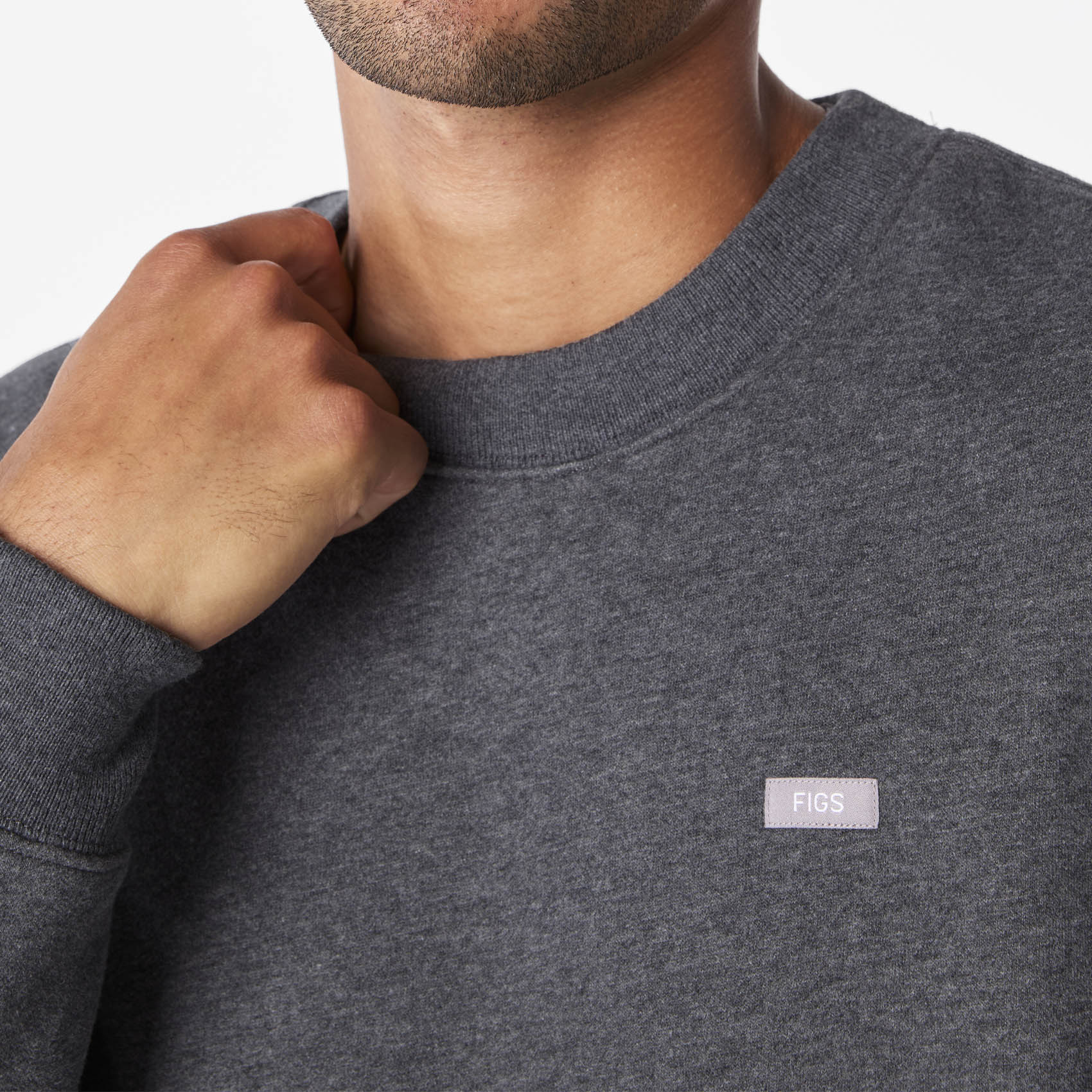 men's Charcoal Heather Grey Off-Shift Relaxed - Crewneck Sweatshirt™ - Image 6