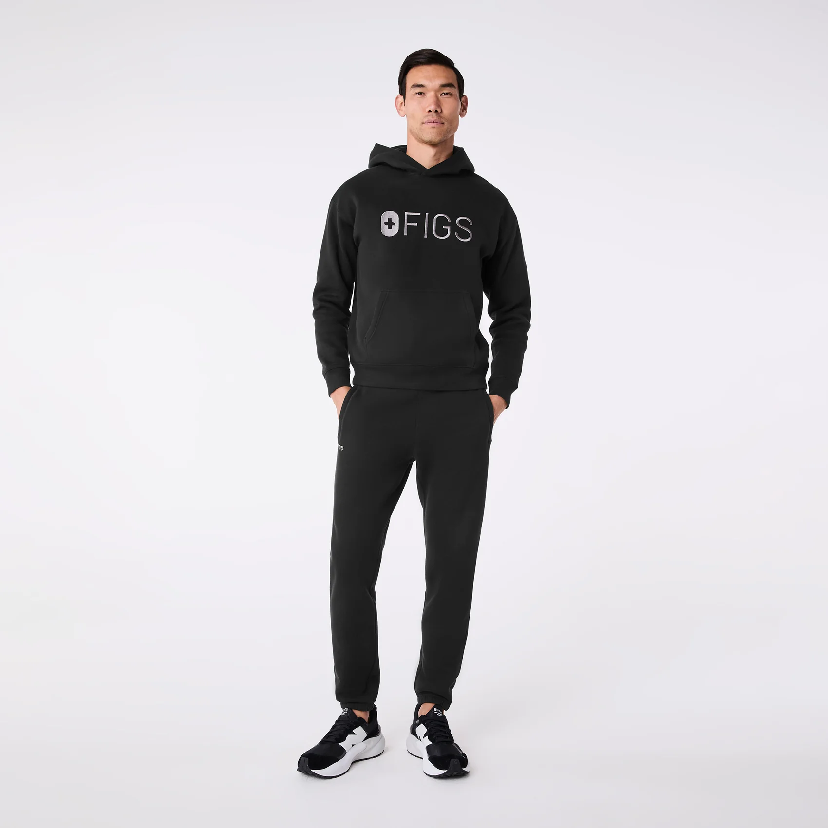 men's Black Off-Shift Figs Logo Hoodie Sweatshirt™ - Image 2
