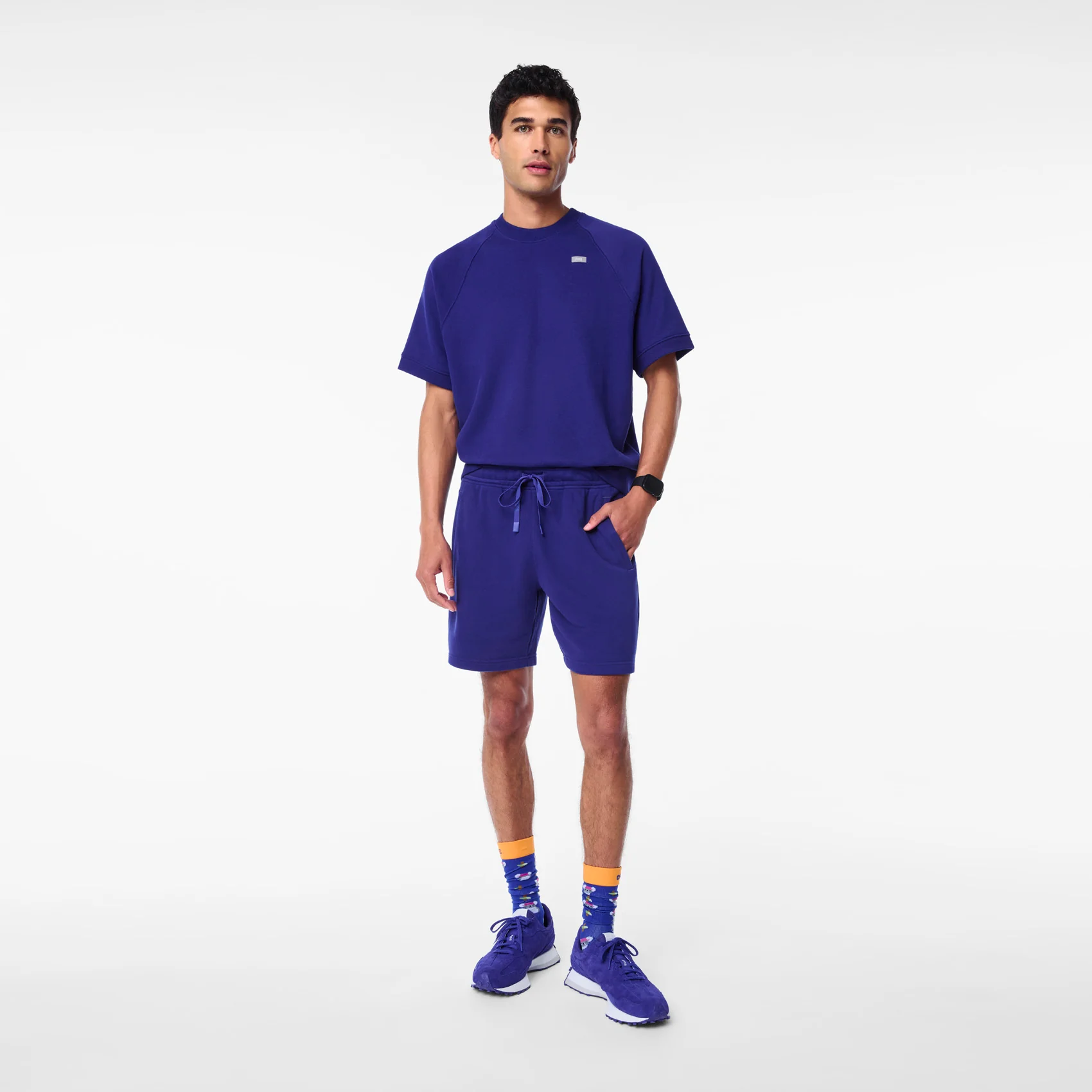 men's Deep Royal Blue Off-Shift - Lounge Shorts⢠- Image 2