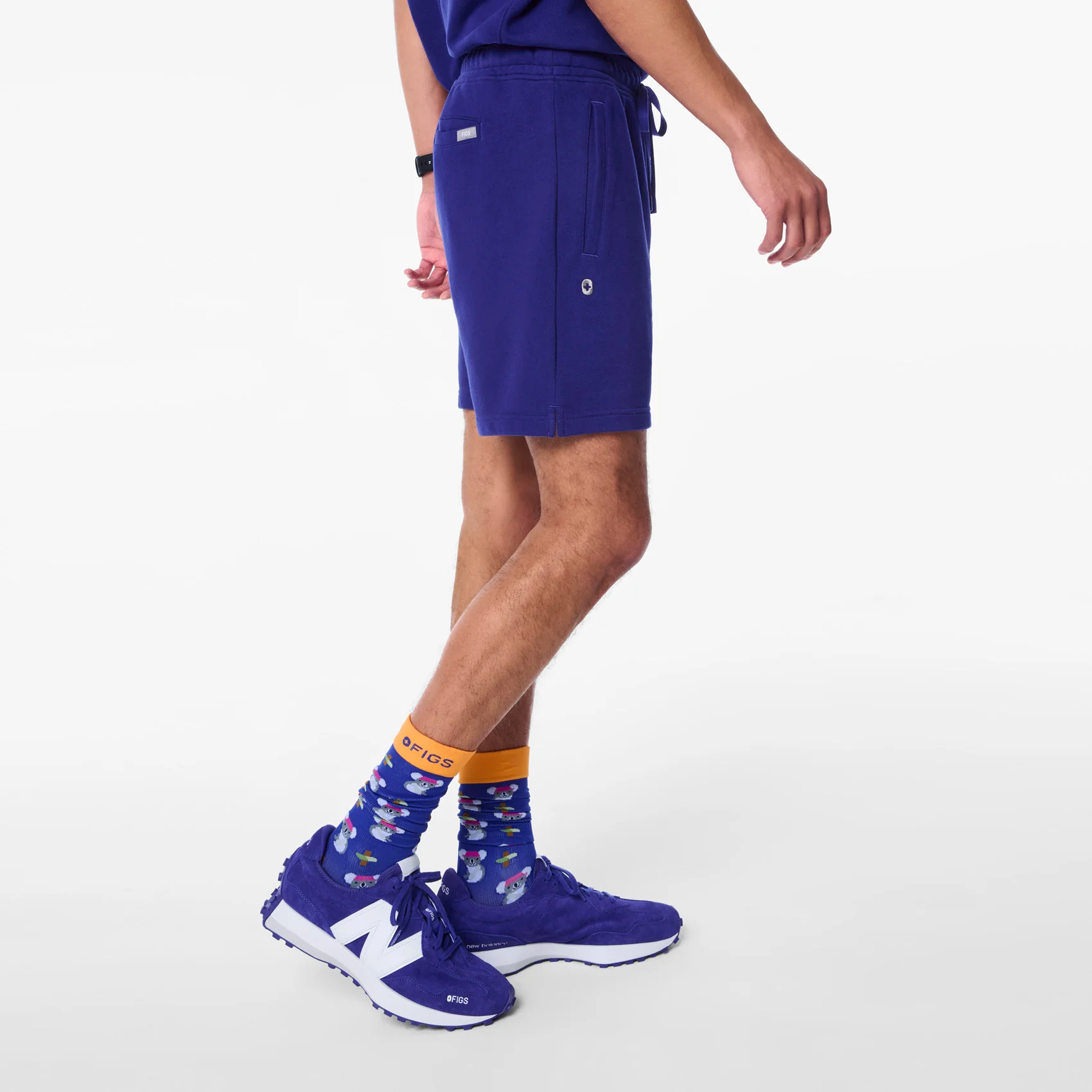 men's Deep Royal Blue Off-Shift - Lounge Shorts⢠- Image 3