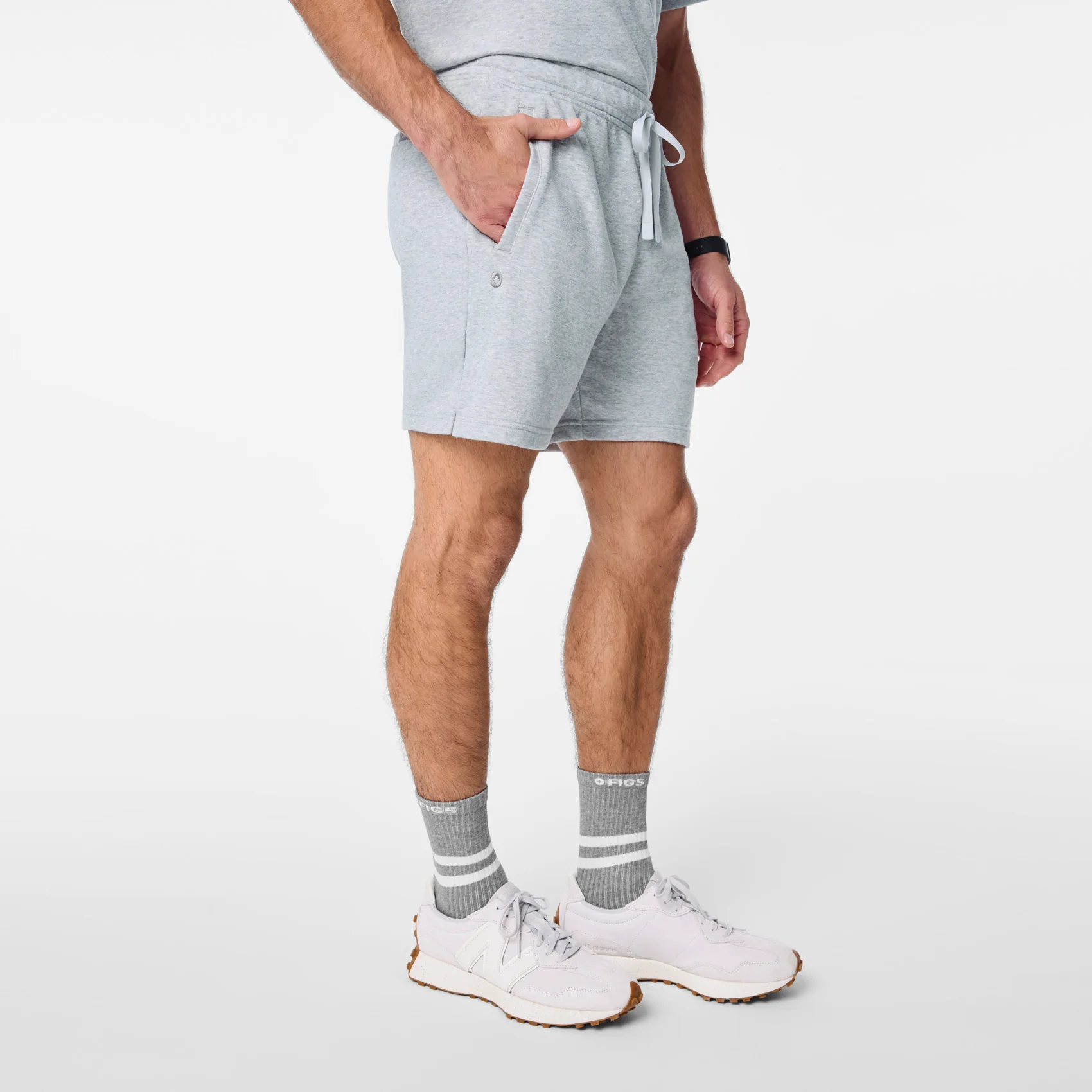 men's Heather Grey Off-Shift - Lounge Shorts™ - Image 3