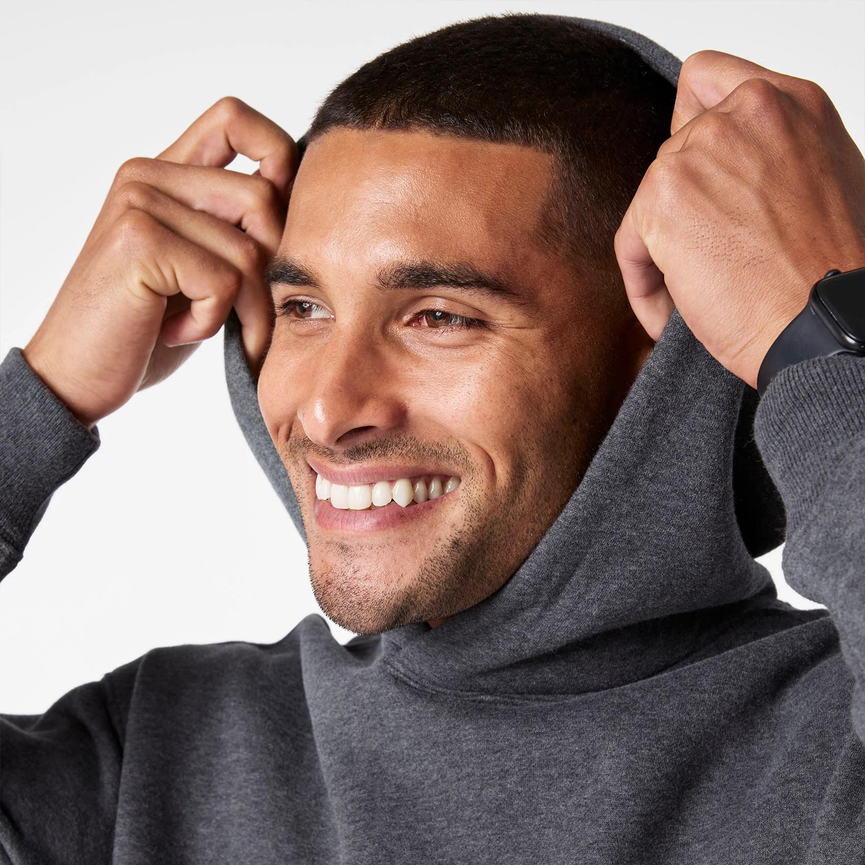 men's Charcoal Heather Grey Off-Shift - Hoodie Sweatshirt™ - Image 6