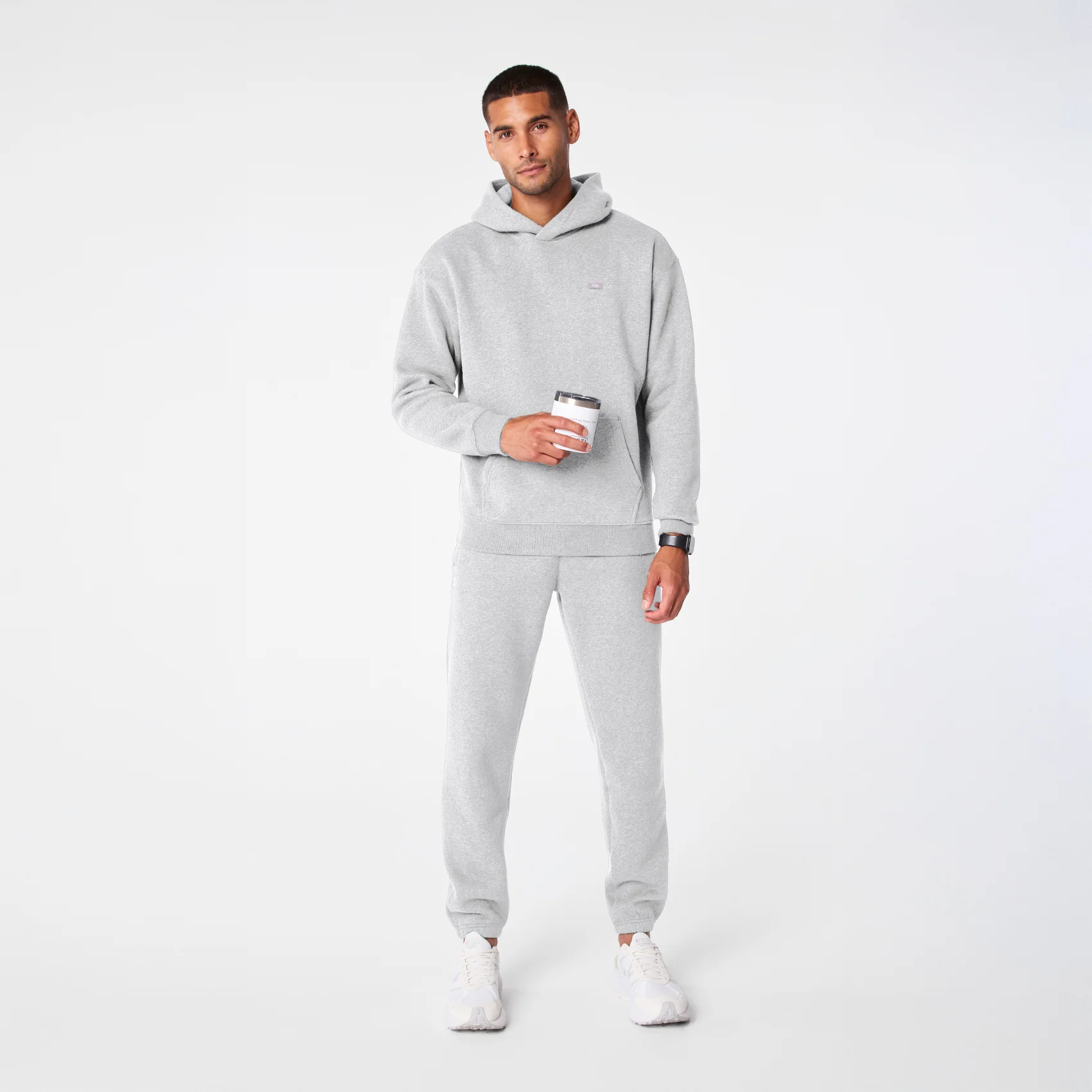 men's Heather Grey Off-Shift - Hoodie Sweatshirt™ - Image 2