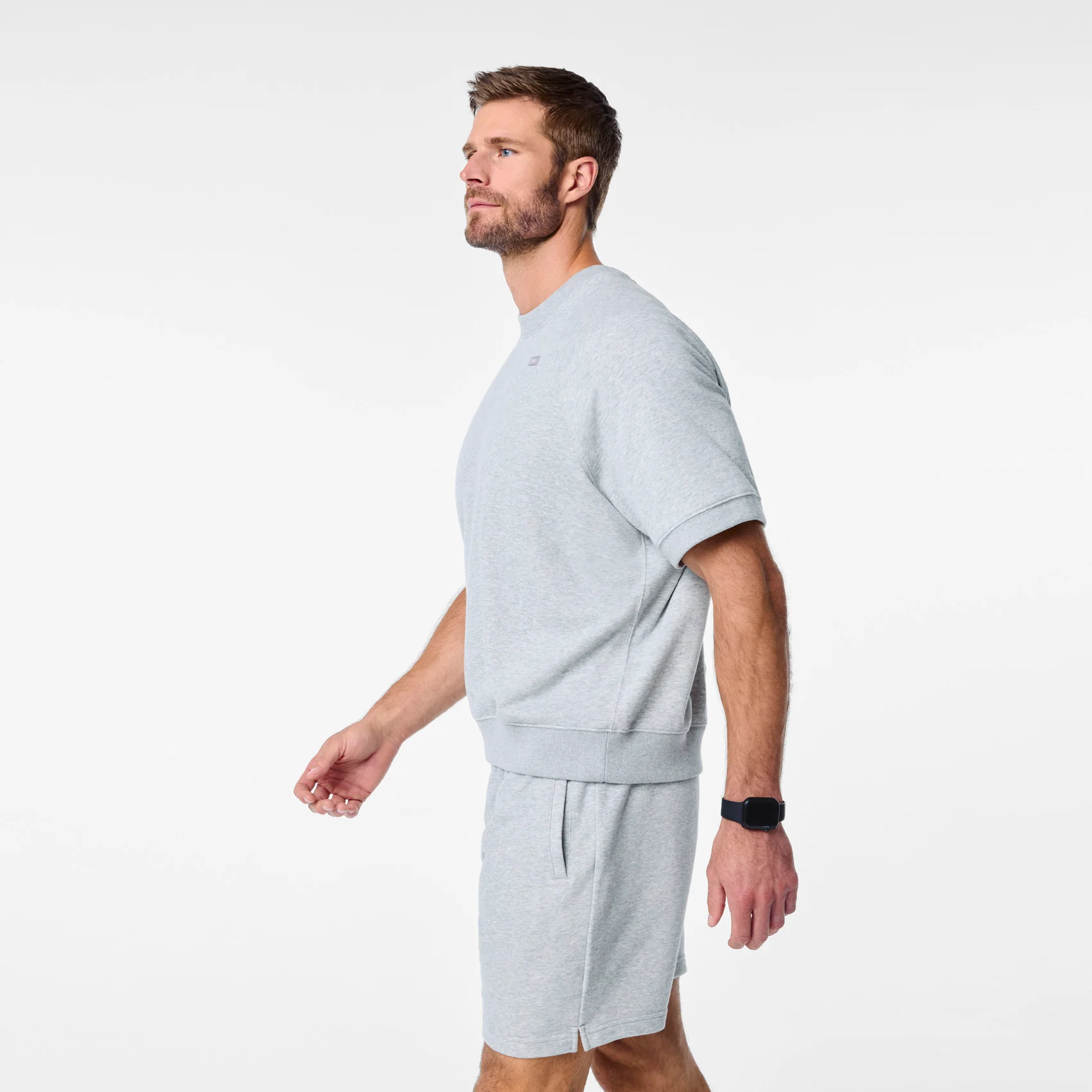 men's Heather Grey Off-Shift - Shortsleeve Sweatshirt™ - Image 3