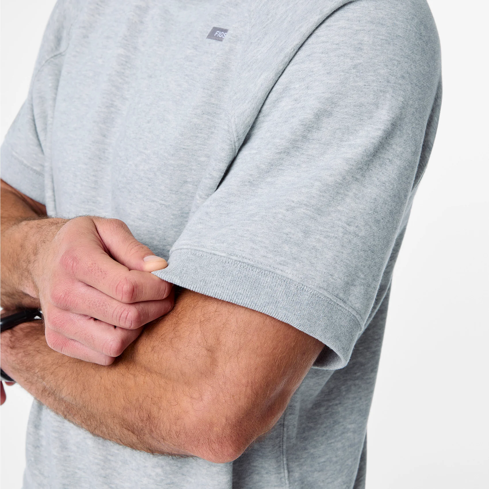 men's Heather Grey Off-Shift - Shortsleeve Sweatshirt™ - Image 7