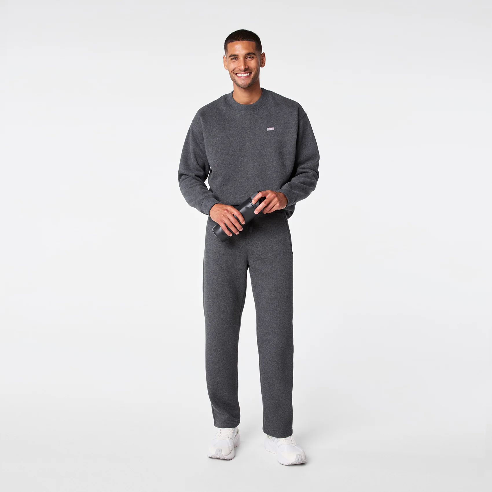 men's Charcoal Heather Grey Off-Shift Straight Leg - Sweatpant™ - Image 2