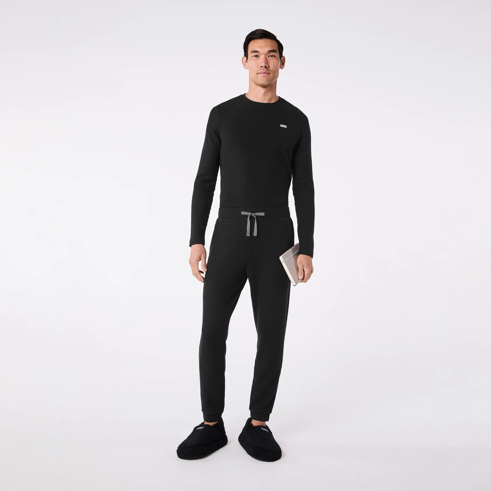 men's Black Off-Shift Waffle - Jogger Sweatpant⢠- Image 2
