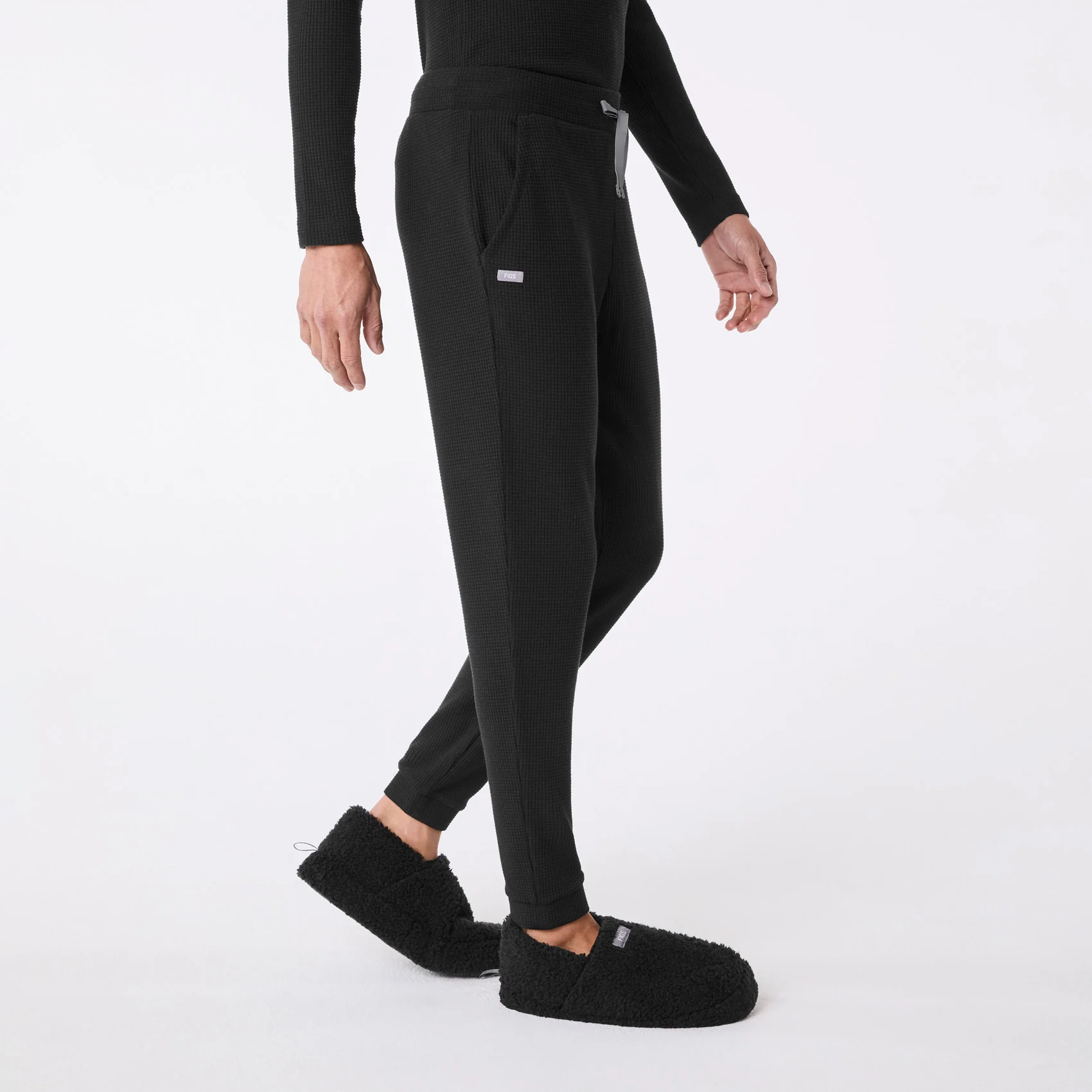 men's Black Off-Shift Waffle - Jogger Sweatpant⢠- Image 3