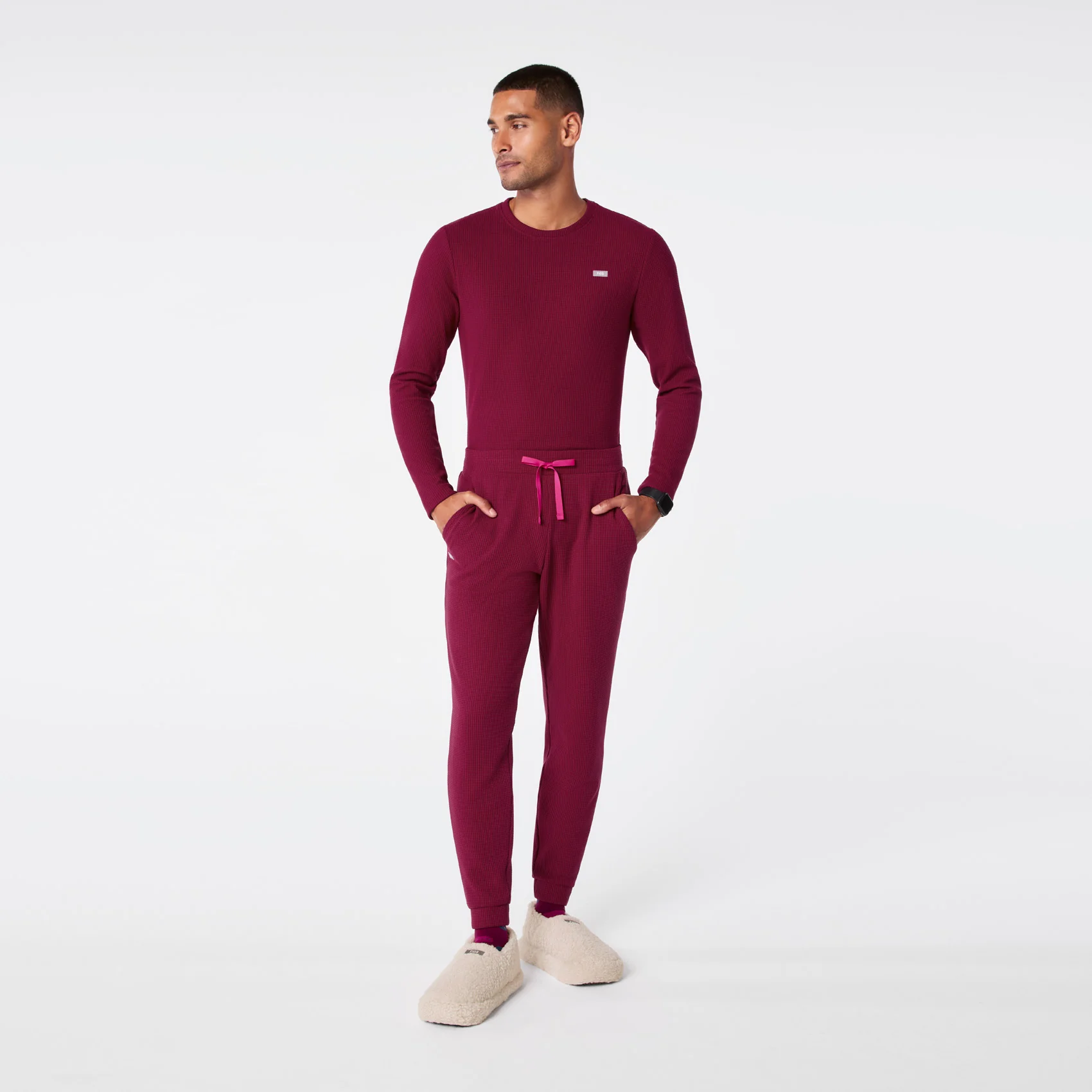 men's Deep Cranberry Off-Shift Waffle - Jogger Sweatpant⢠- Image 2