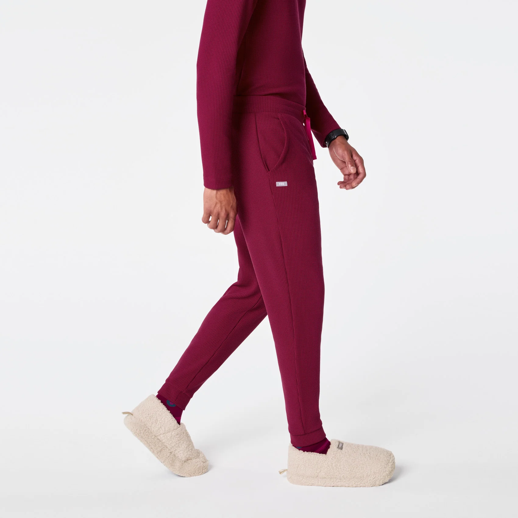 men's Deep Cranberry Off-Shift Waffle - Jogger Sweatpant⢠- Image 5