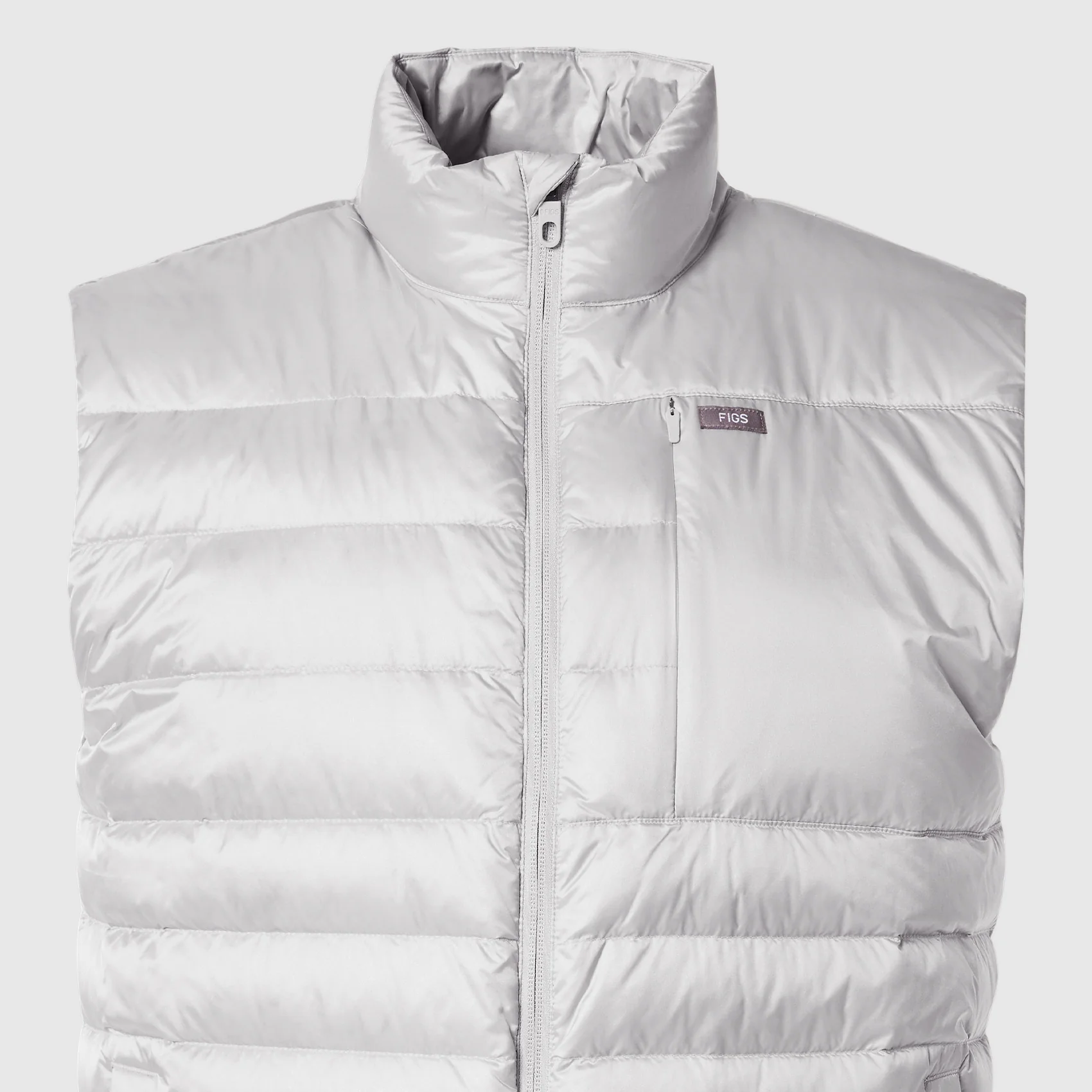 men's Silver Frost Metallic Puffer Vest - Image 11