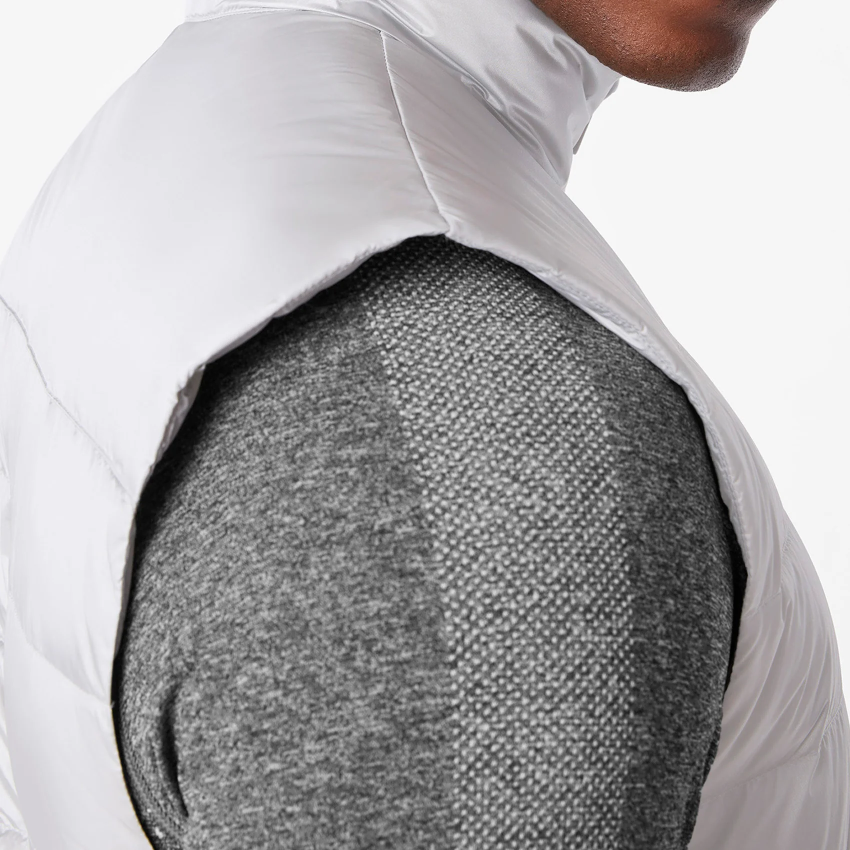men's Silver Frost Metallic Puffer Vest - Image 6