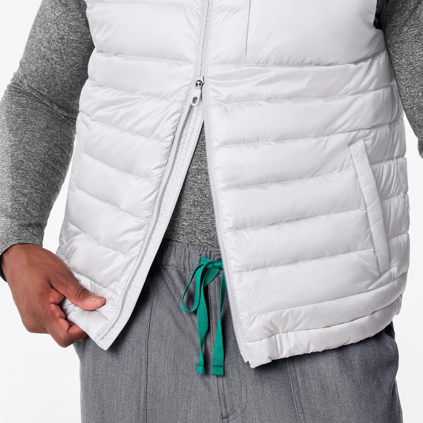 men's Silver Frost Metallic Puffer Vest - Image 8