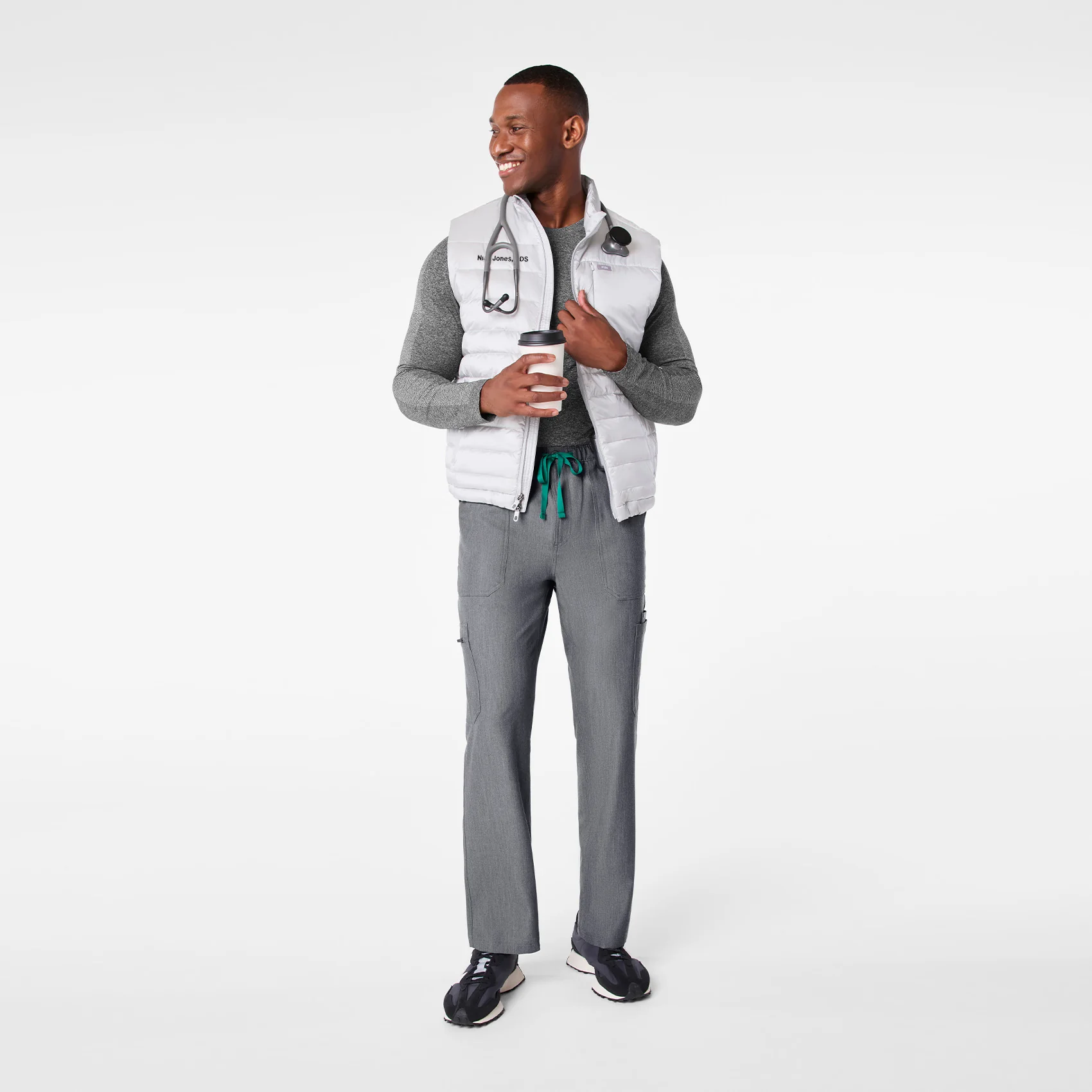 men's Silver Frost Metallic Puffer Vest - Image 9