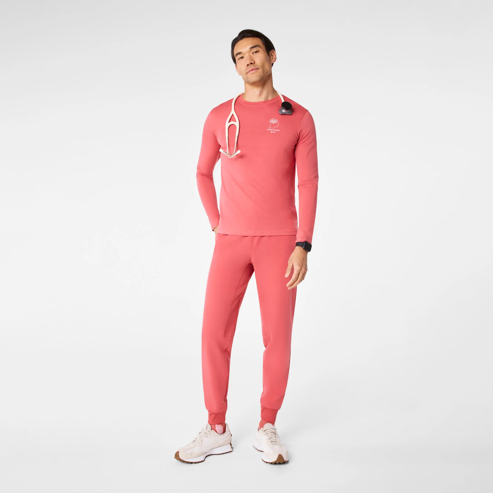 men's Pulmonary Pink Oxytocin Overload Supersoft - Longsleeve Underscrub - Image 3