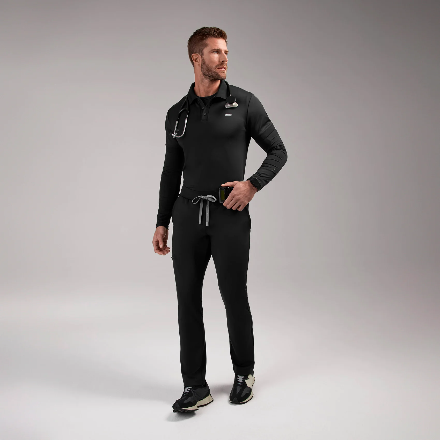 men's Black Pierre FORMx Slim Tapered - Scrub Pant™ - Image 2