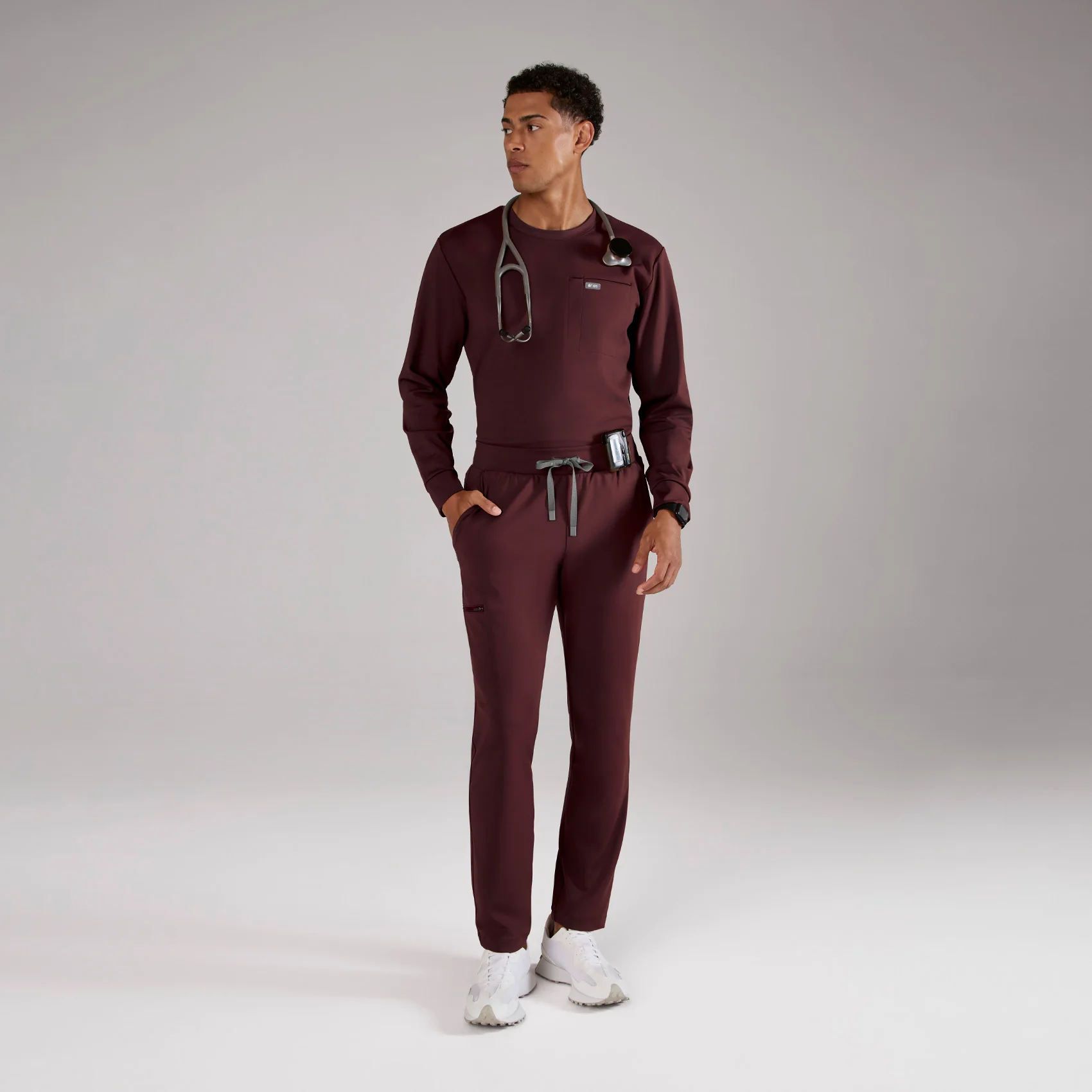 men's Burgundy Pierre FORMx Slim Tapered - Scrub Pant⢠- Image 2