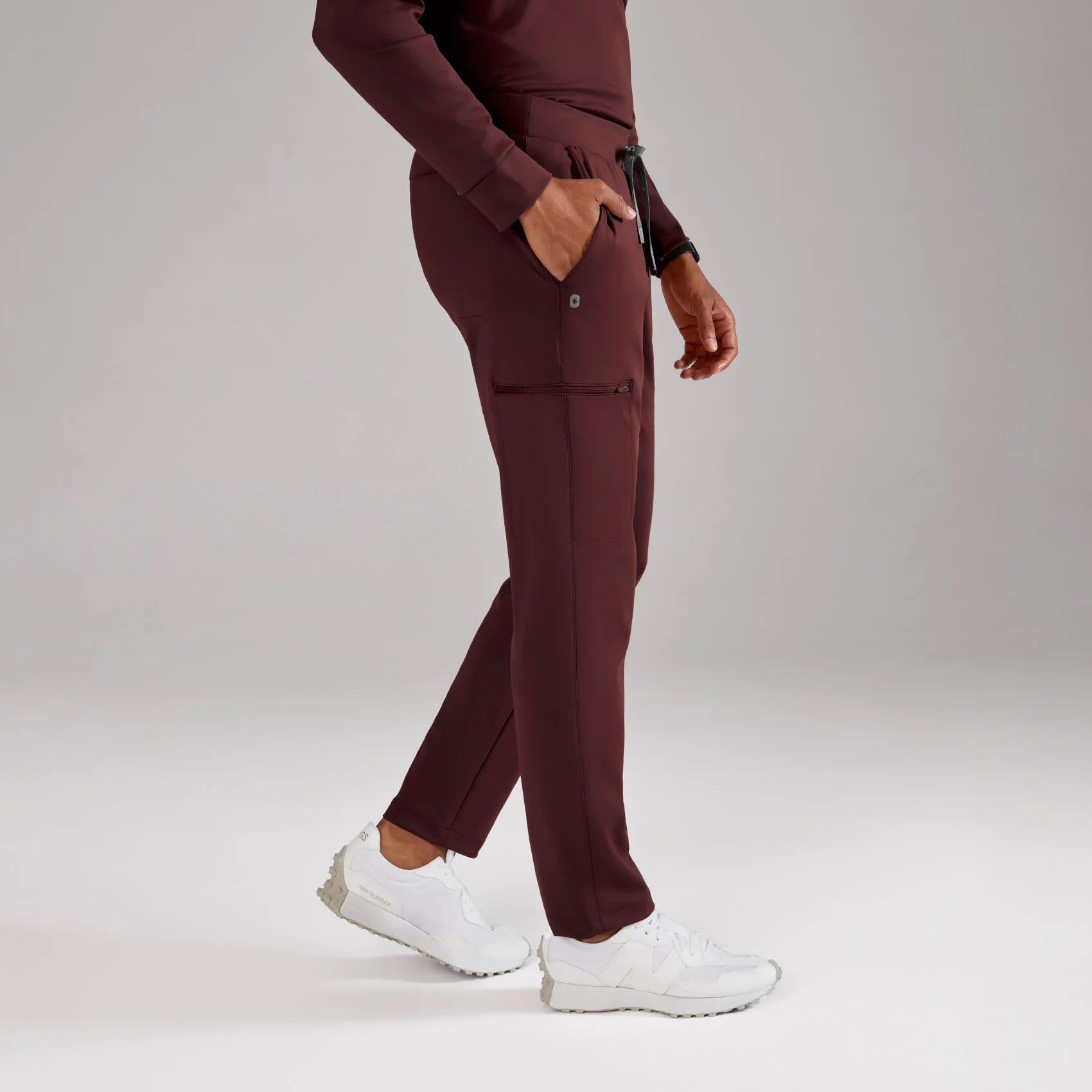 men's Burgundy Pierre FORMx Slim Tapered - Scrub Pant⢠- Image 3