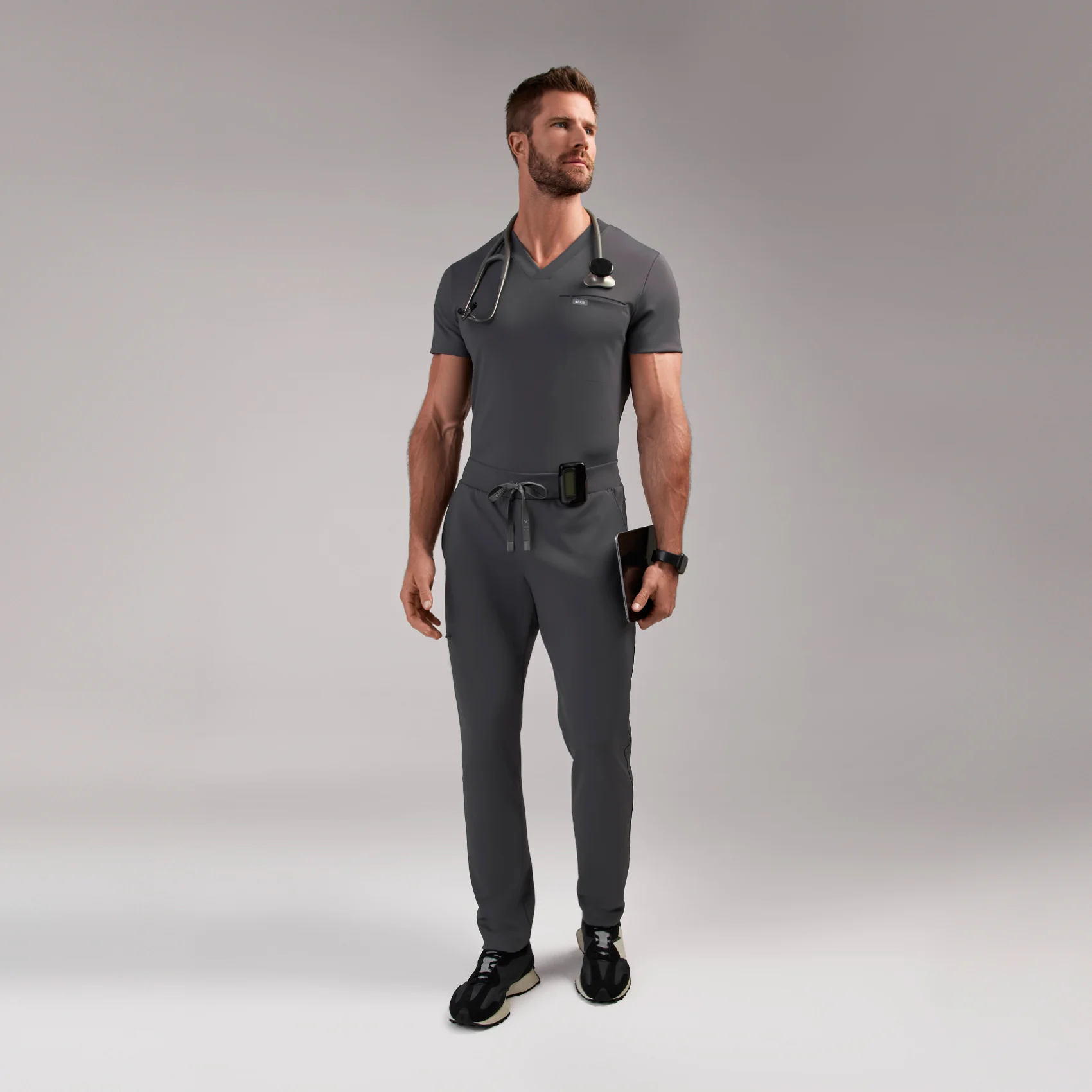 men's Charcoal Pierre FORMx Slim Tapered - Short Scrub Pant⢠- Image 2