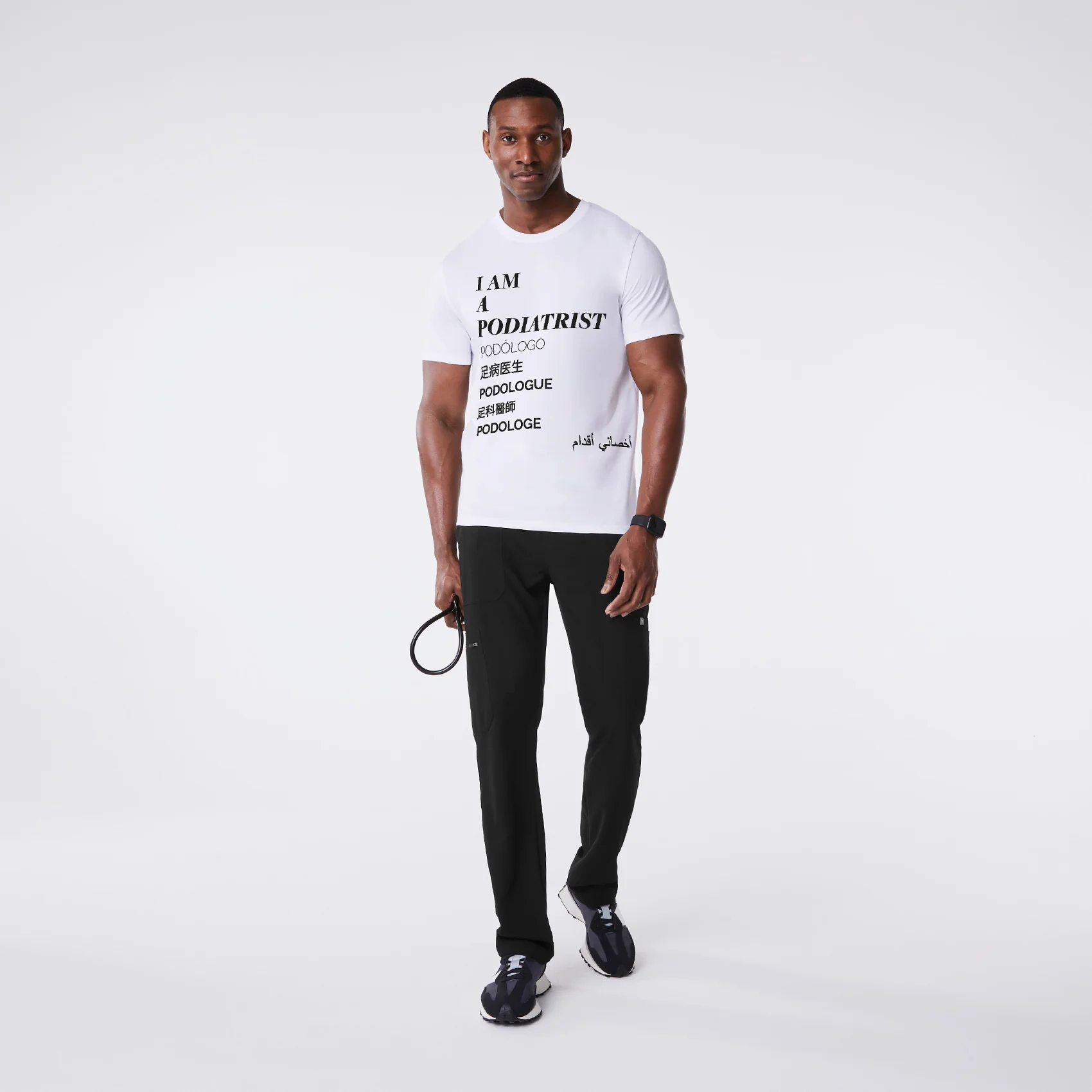 men's White Podiatrist Supersoft - Shortsleeve Underscrub - Image 2