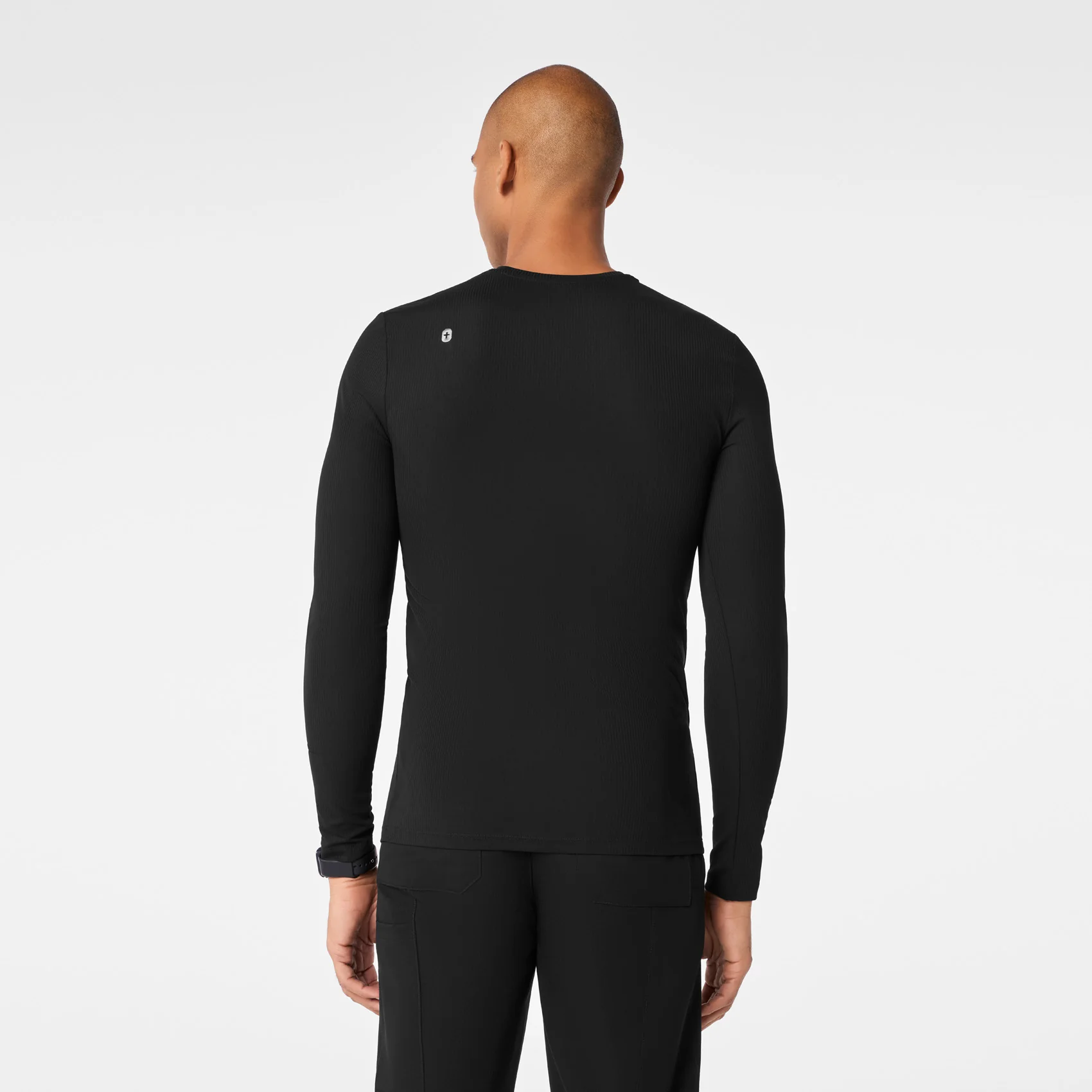 men's Black Ribbed - Longsleeve Underscrub - Image 5