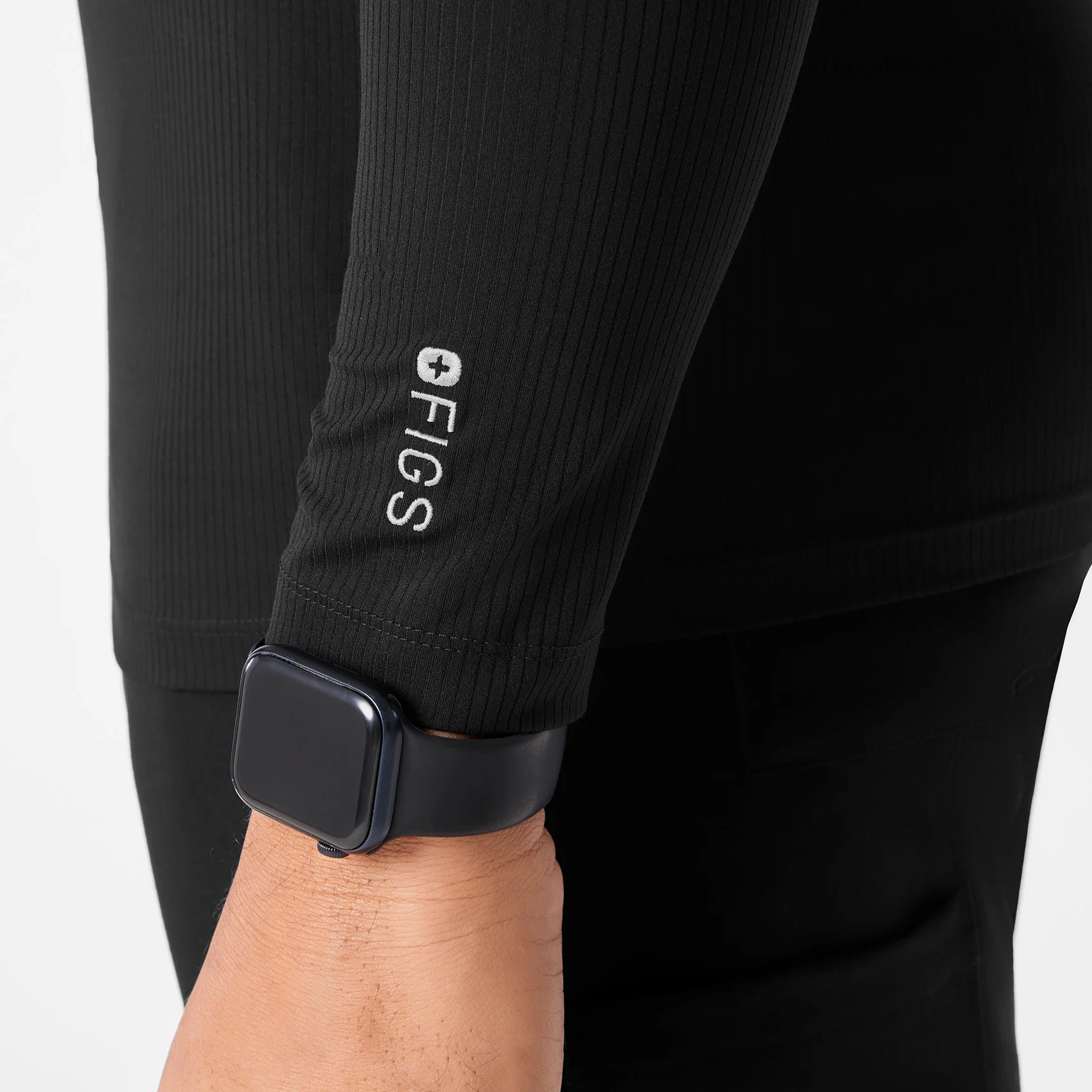 men's Black Ribbed - Longsleeve Underscrub - Image 6