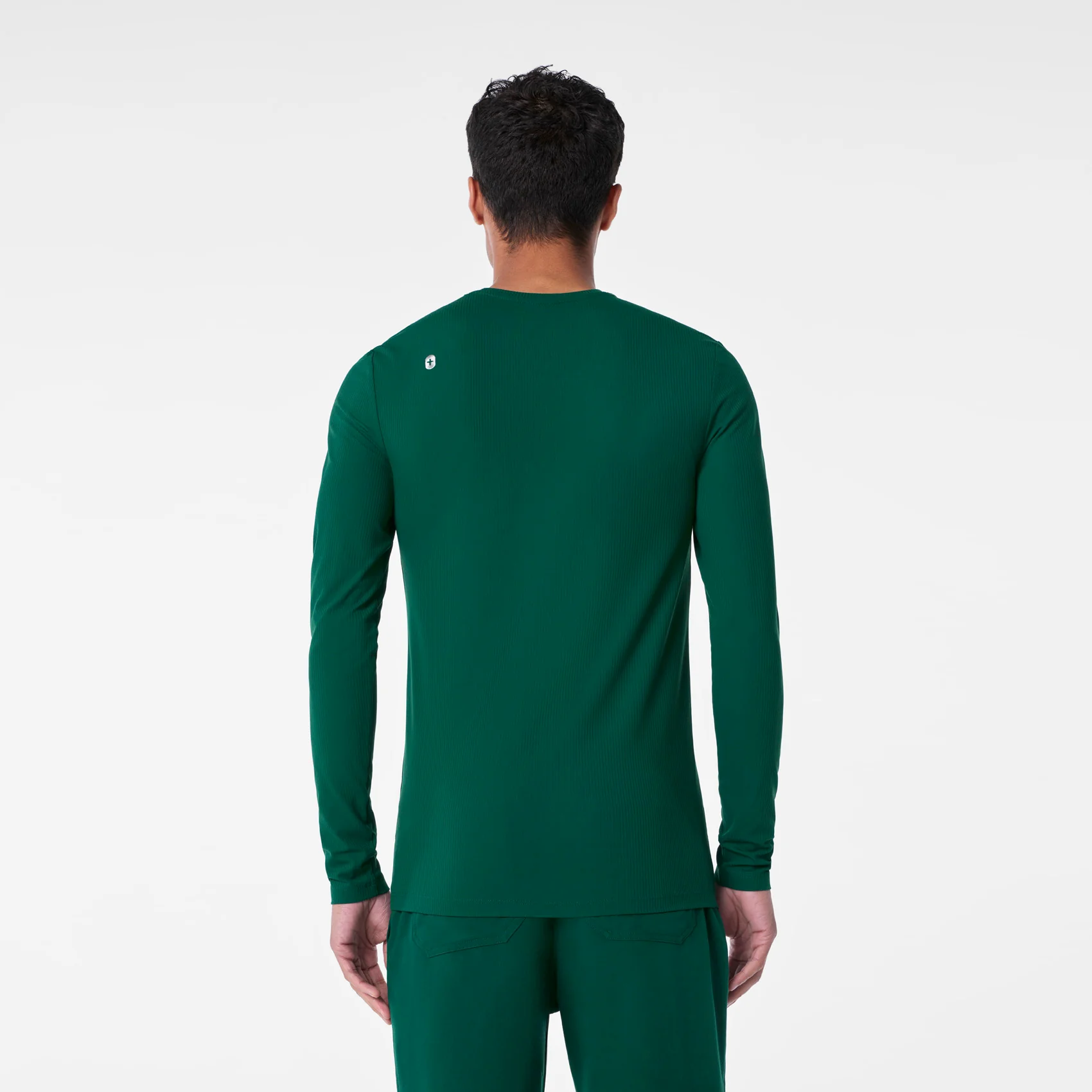 men's Forest Green Ribbed - Longsleeve Underscrub - Image 4