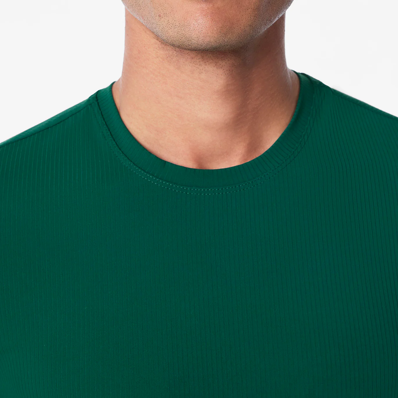 men's Forest Green Ribbed - Longsleeve Underscrub - Image 5