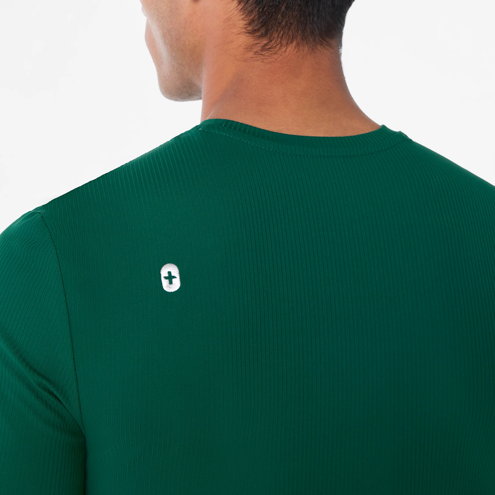 men's Forest Green Ribbed - Longsleeve Underscrub - Image 6