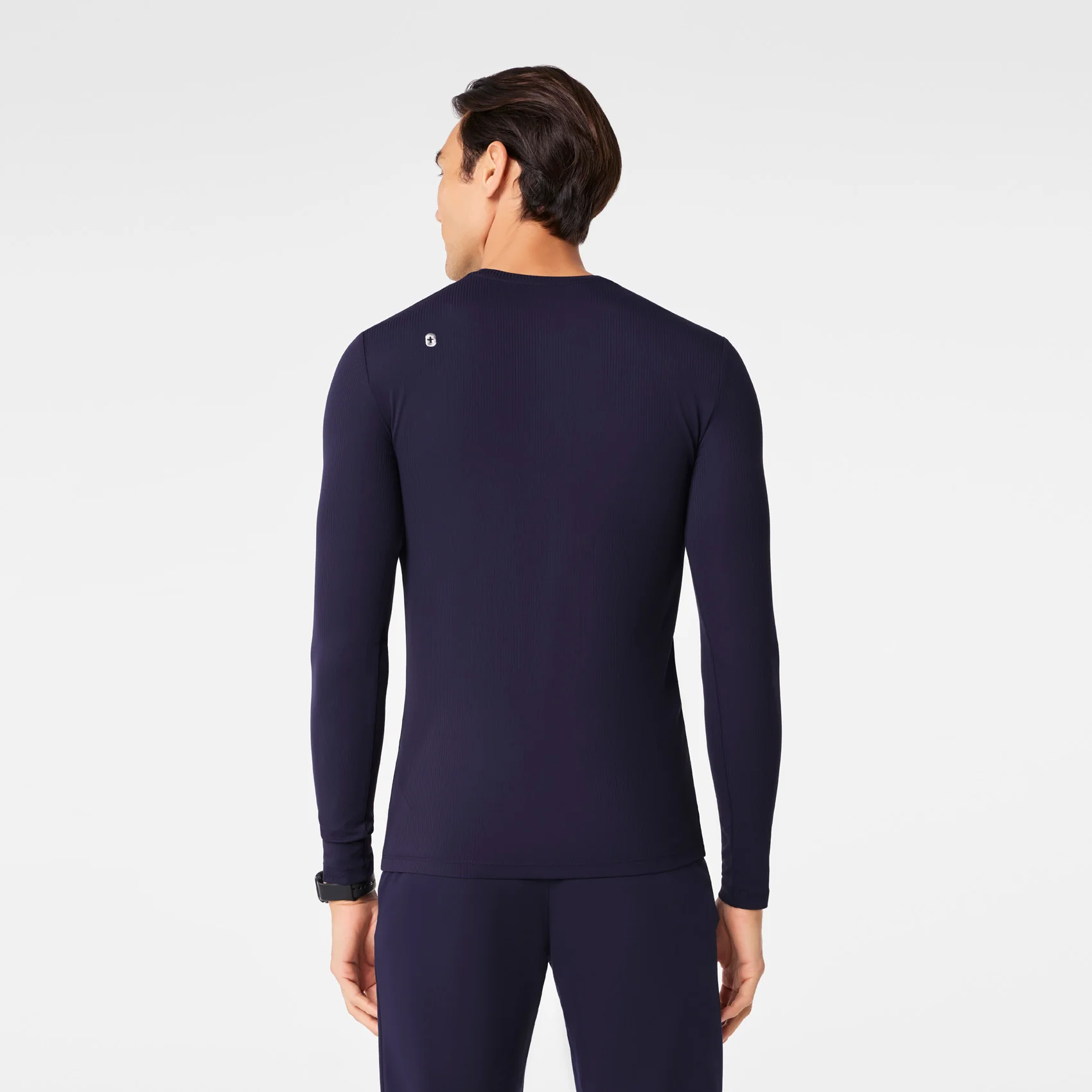 men's Navy Ribbed - Longsleeve Underscrub - Image 5