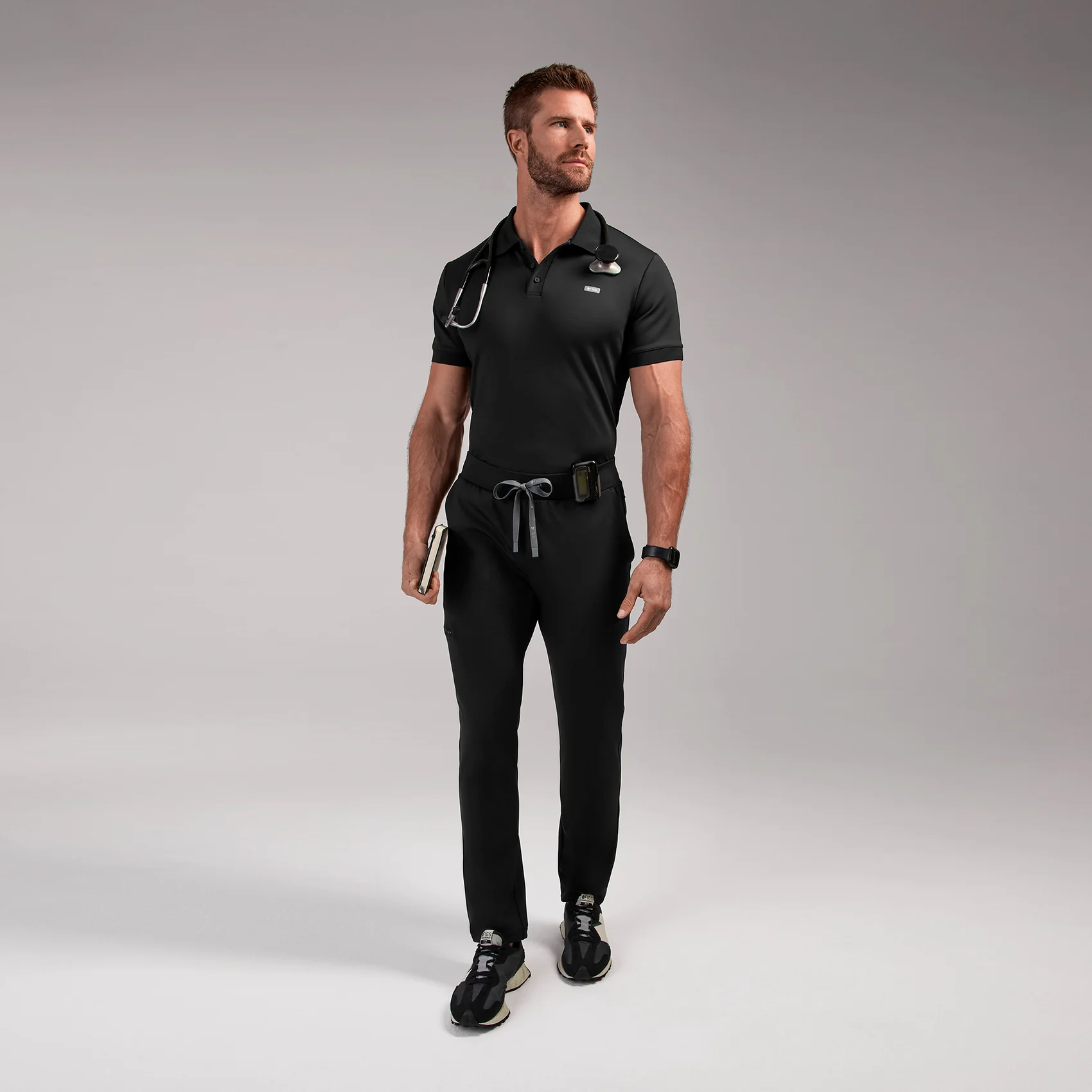 men's Black Rocco FORMx™ Polo - Scrub Top - Image 2