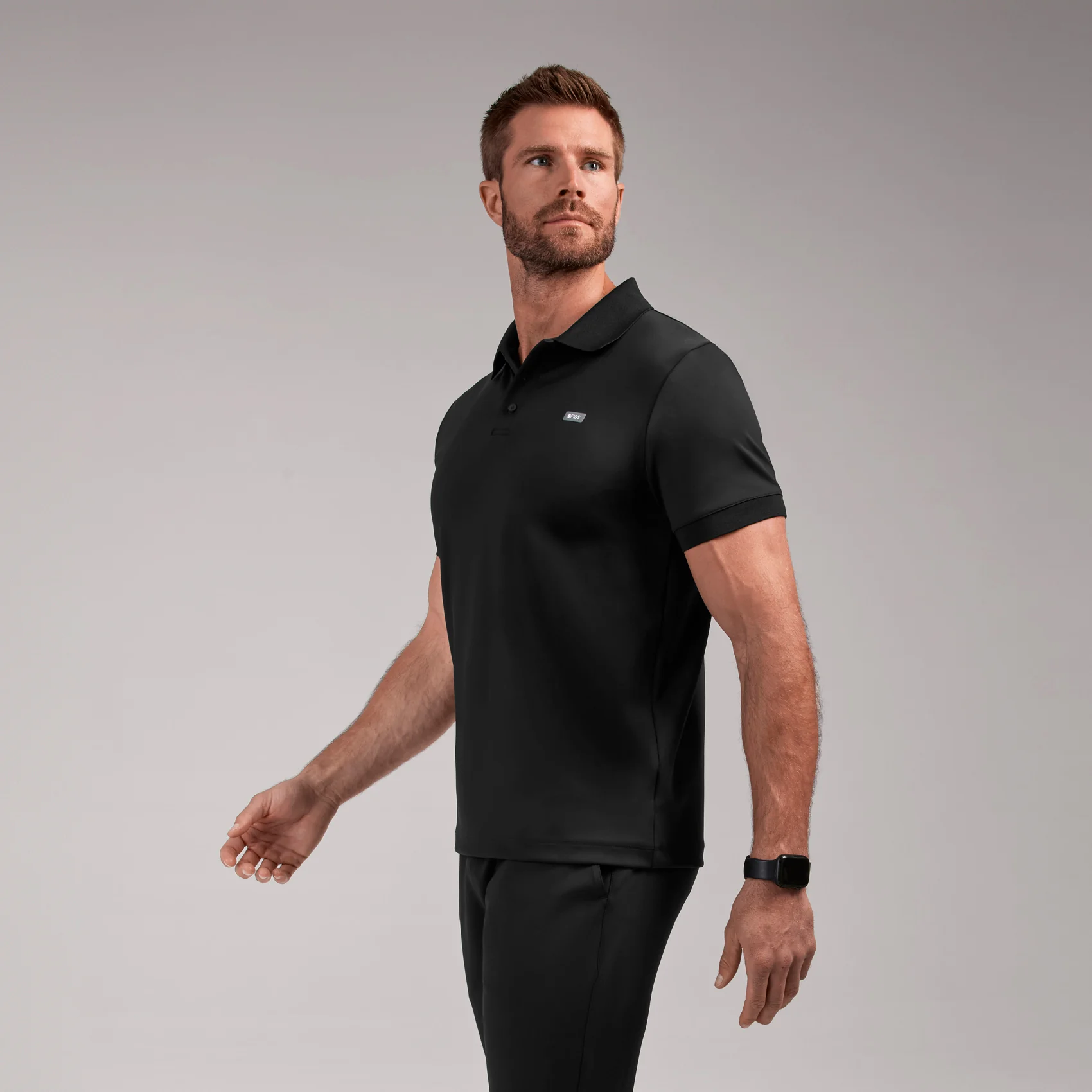 men's Black Rocco FORMx™ Polo - Scrub Top - Image 3