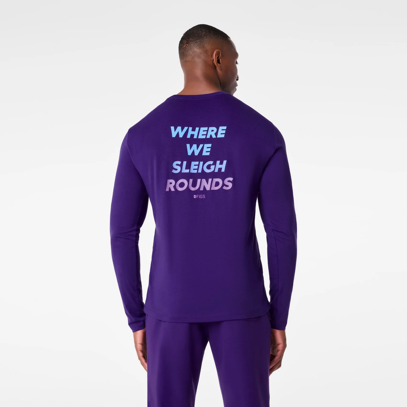 men's Purple Pulse Sleigh Rounds Supersoft - Longsleeve Underscrub