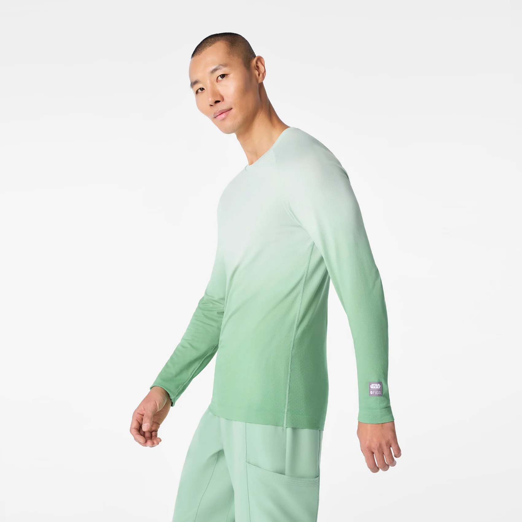 men's Ombre Jade STAR WARS™ | FIGS Makato Seamless - Longsleeve Underscrub - Image 4