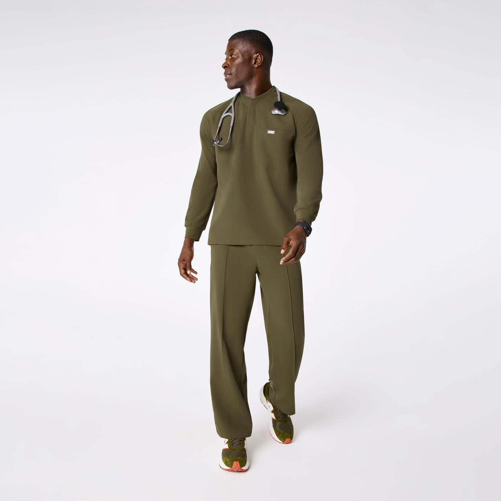men's Spruce Stratton Henley - Longsleeve Scrub Top - Image 3