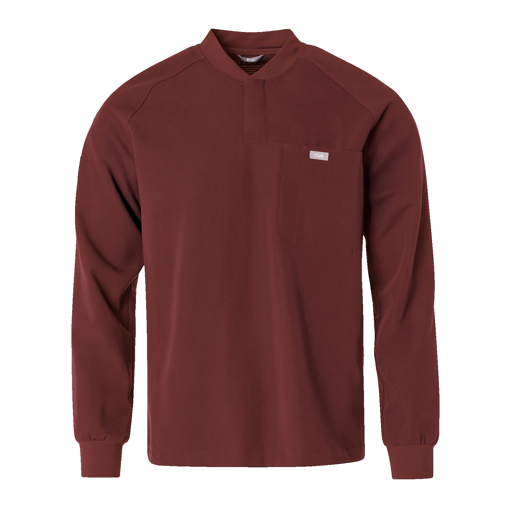 men's Walnut Stratton Henley - Longsleeve Scrub Top - Image 10