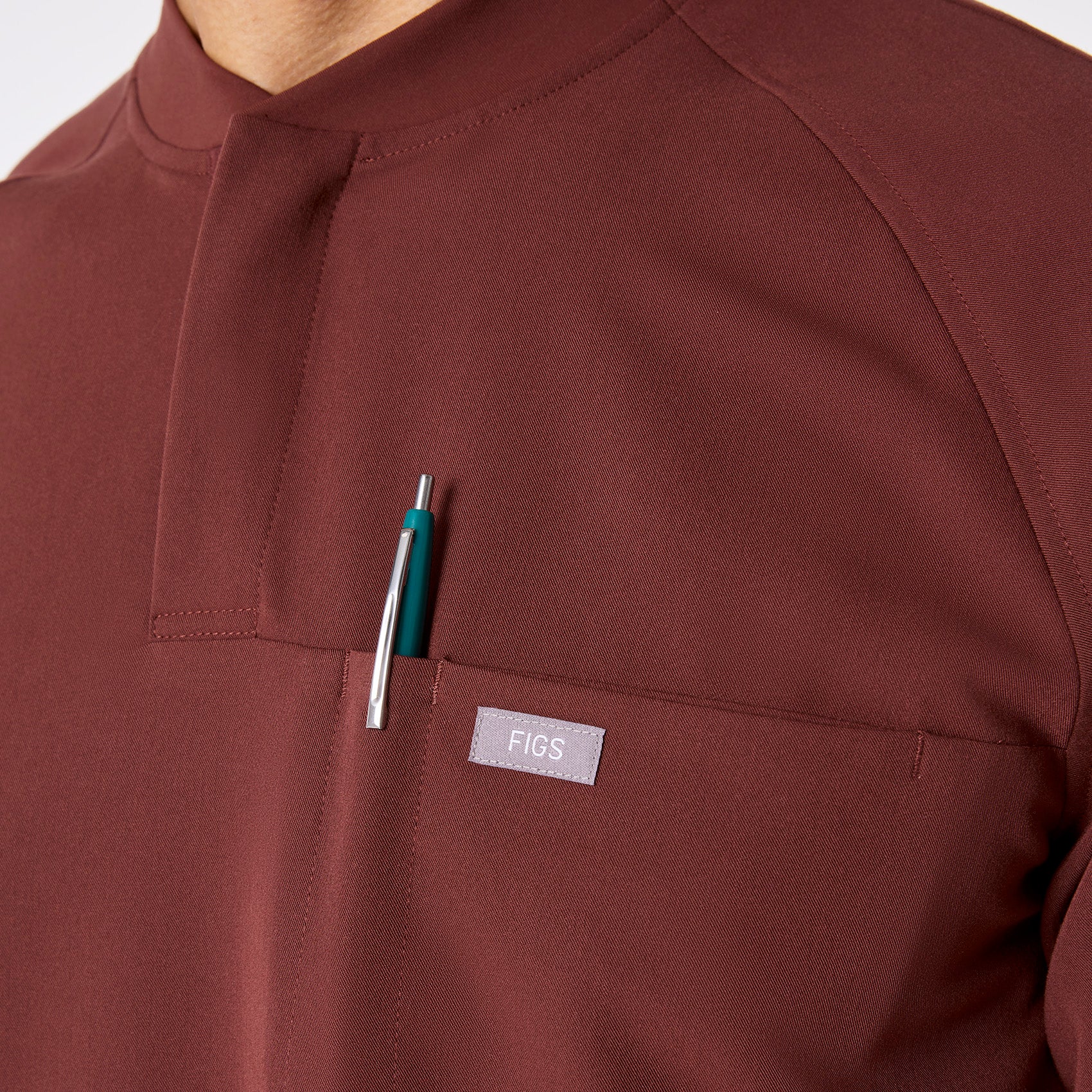 men's Walnut Stratton Henley - Longsleeve Scrub Top - Image 8