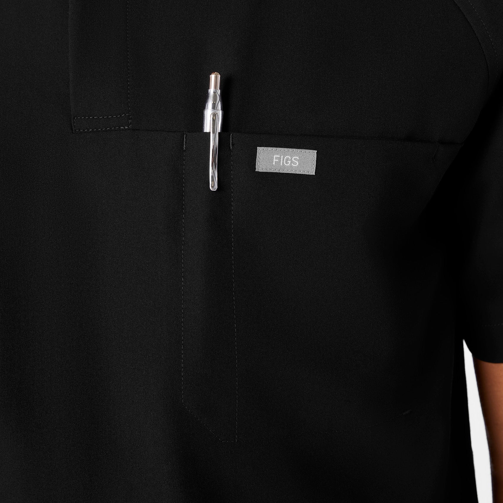 men's Black Stratton Henley - Shortsleeve Scrub Top - Image 7