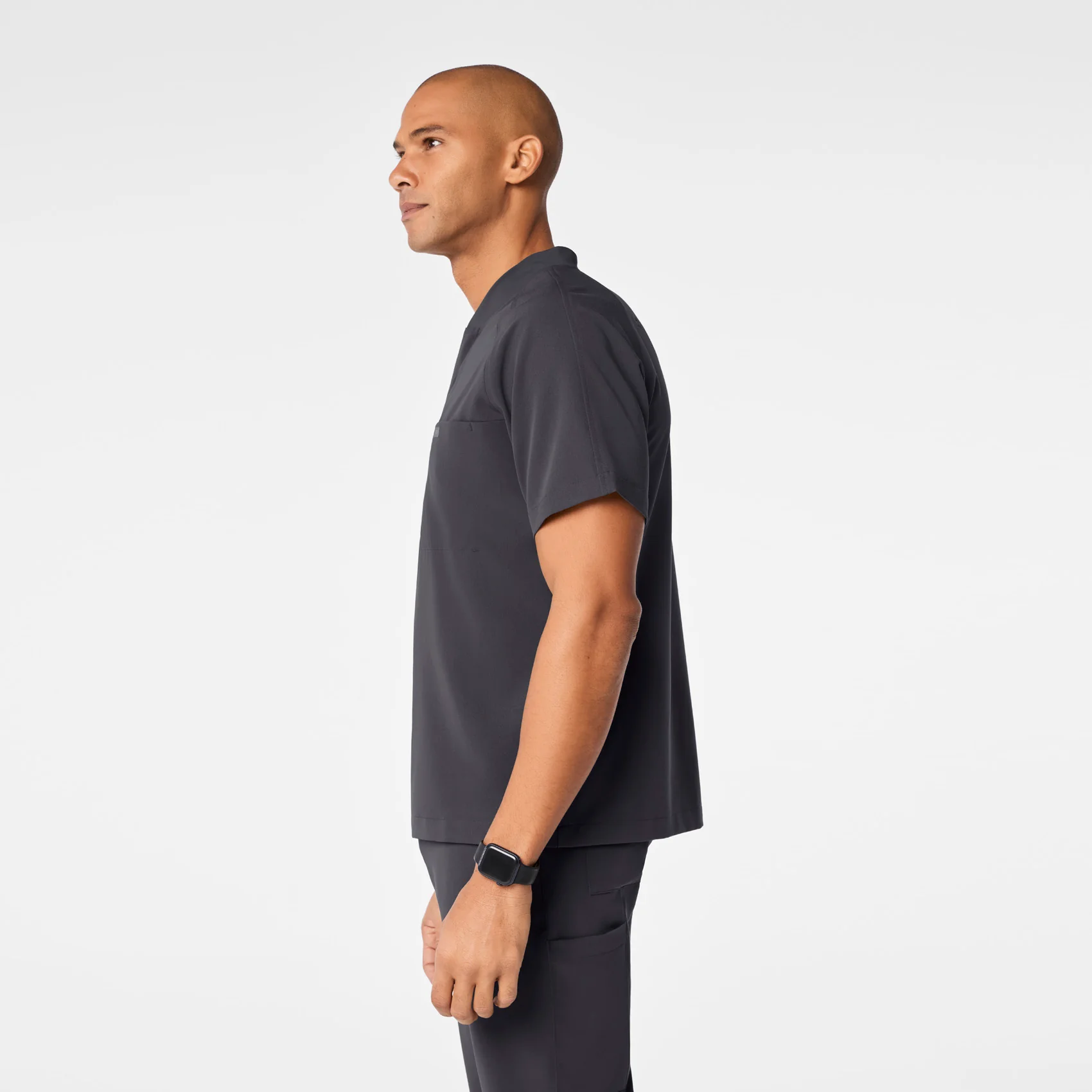 men's Charcoal Stratton Henley - Shortsleeve Scrub Top - Image 4