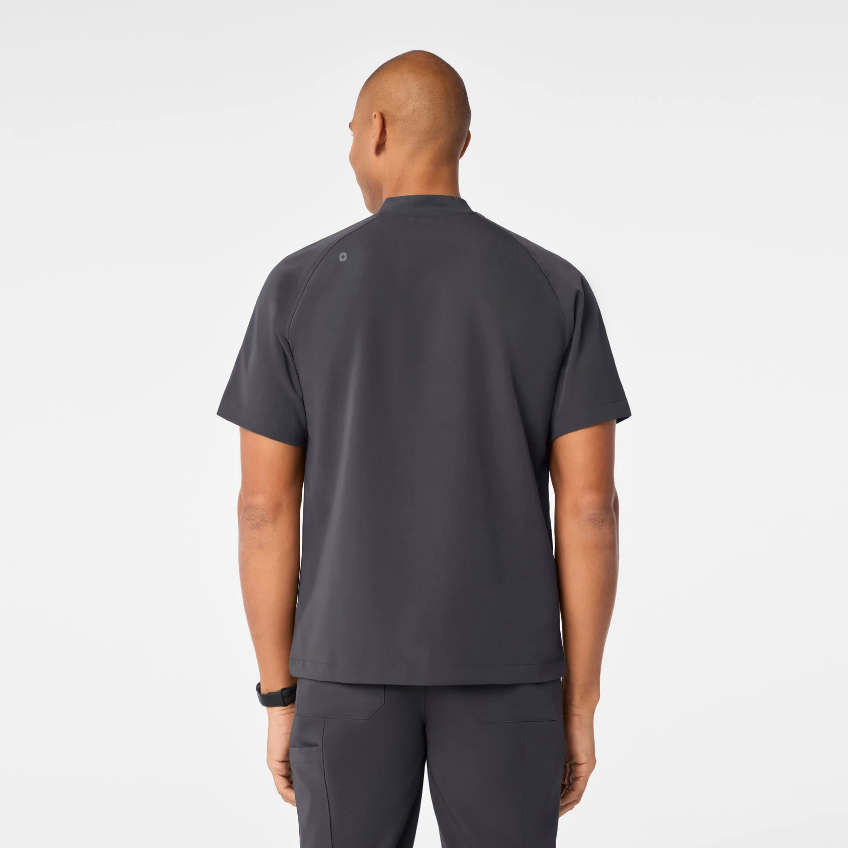 men's Charcoal Stratton Henley - Shortsleeve Scrub Top - Image 5