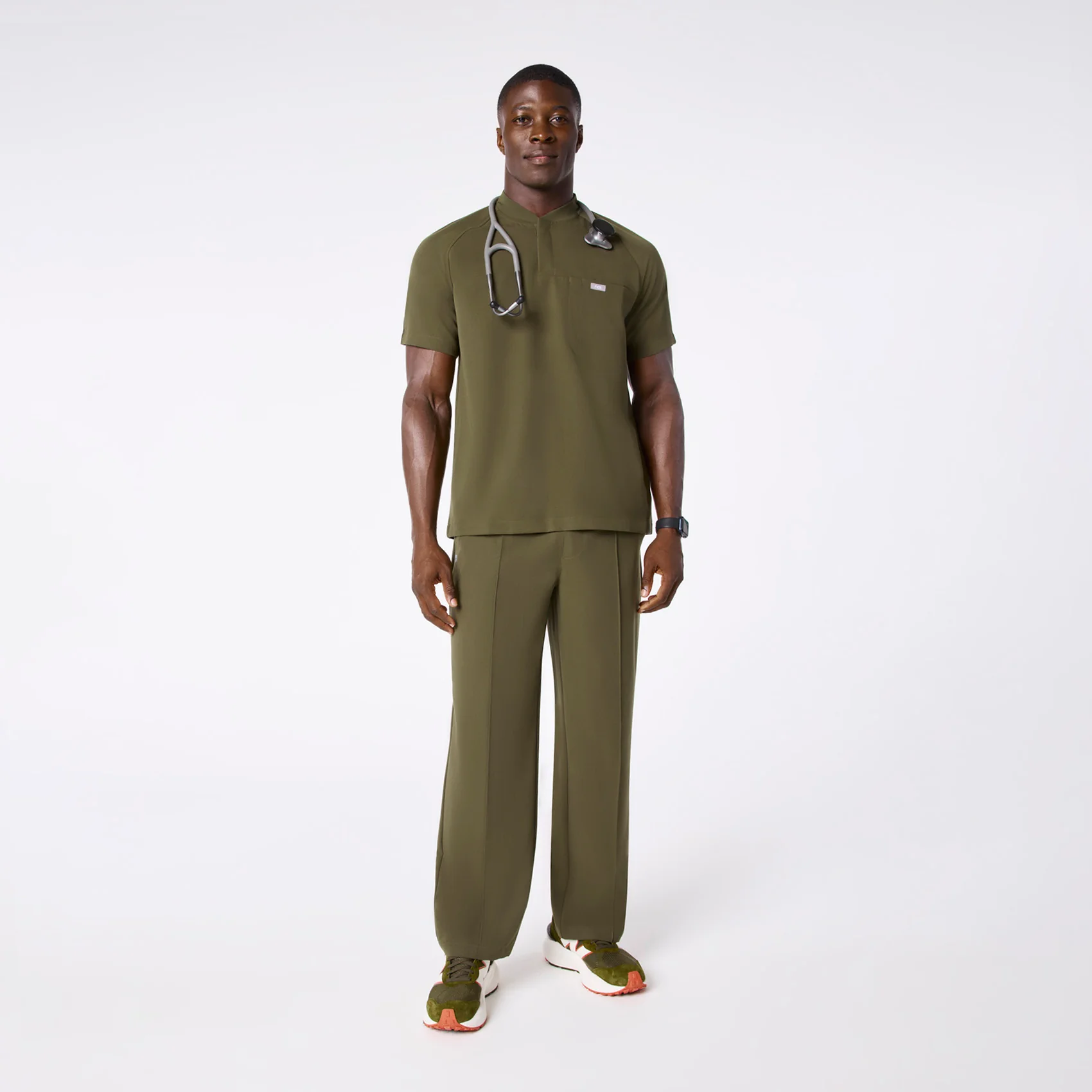 men's Spruce Stratton Henley - Shortsleeve Scrub Top - Image 3