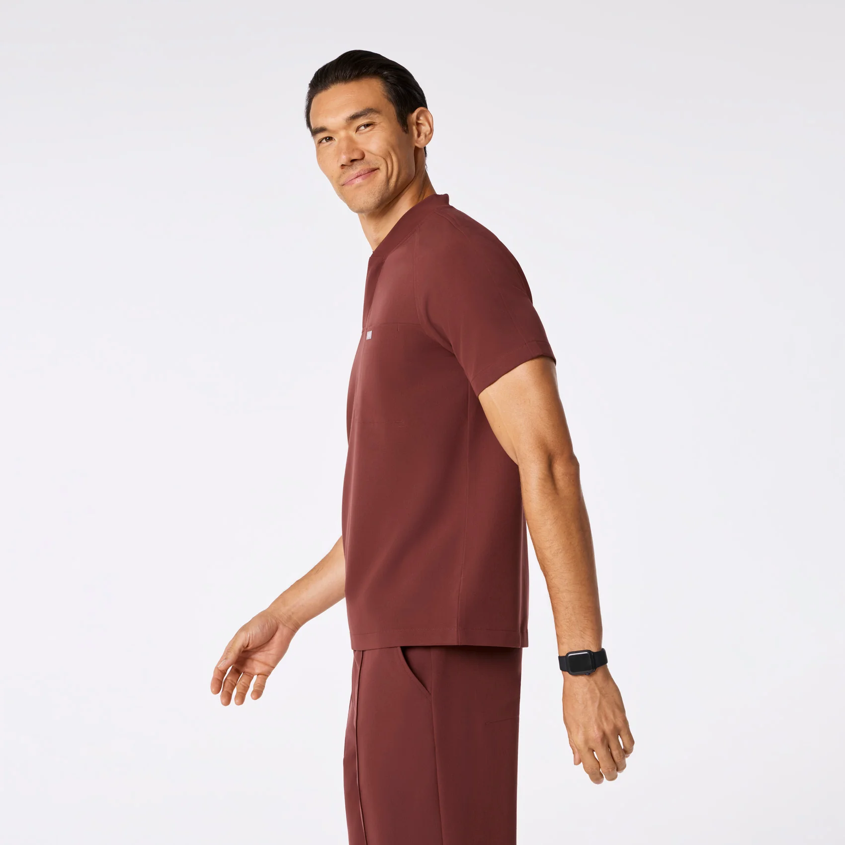 men's Walnut Stratton Henley - Shortsleeve Scrub Top - Image 4