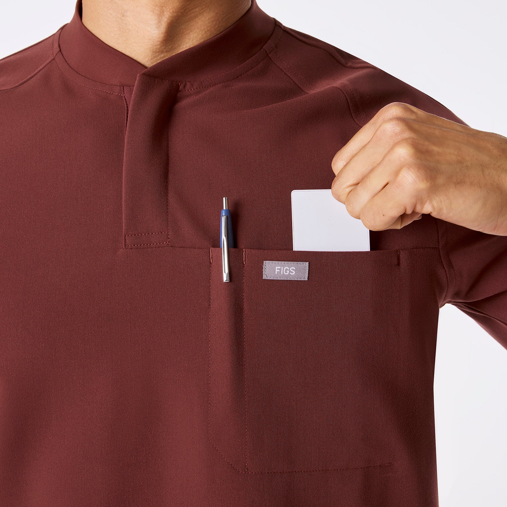 men's Walnut Stratton Henley - Shortsleeve Scrub Top - Image 6