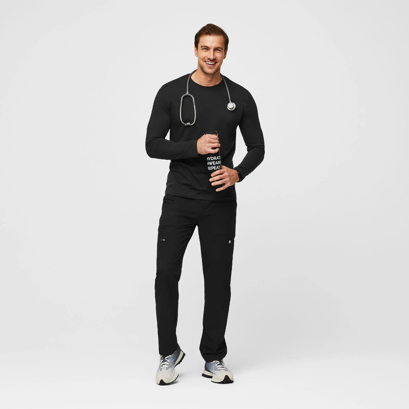 Men's Black Supersoft - Longsleeve Underscrub - Image 2