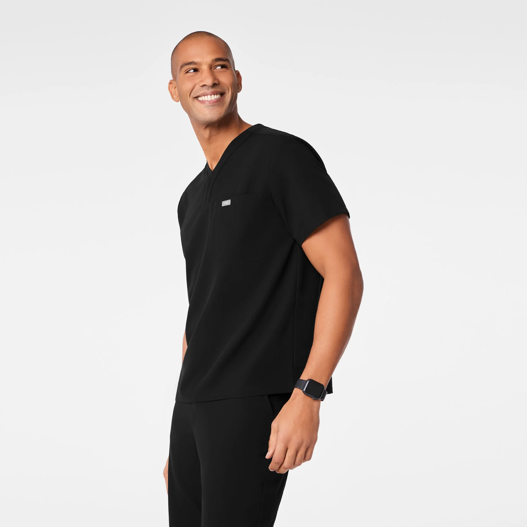 men's Black Surrey - V-Neck Scrub Top - Image 3